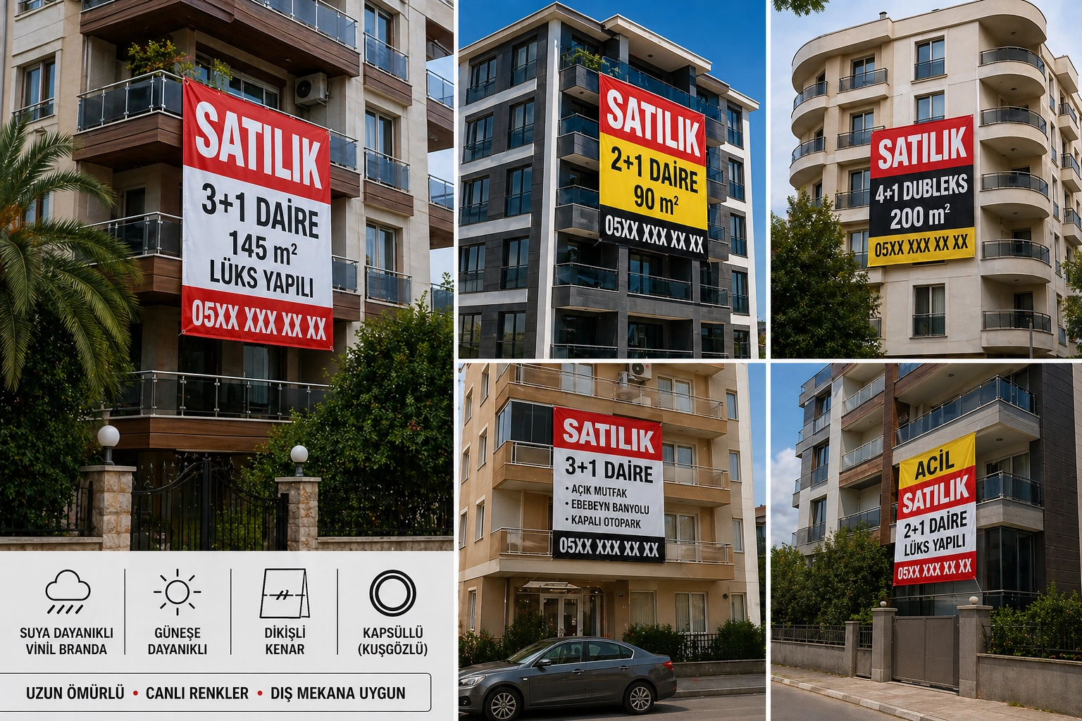 Adana’da Satılık Afiş Bastırma | 440gr Vinil Branda Satılık Afiş - Zajabaskı