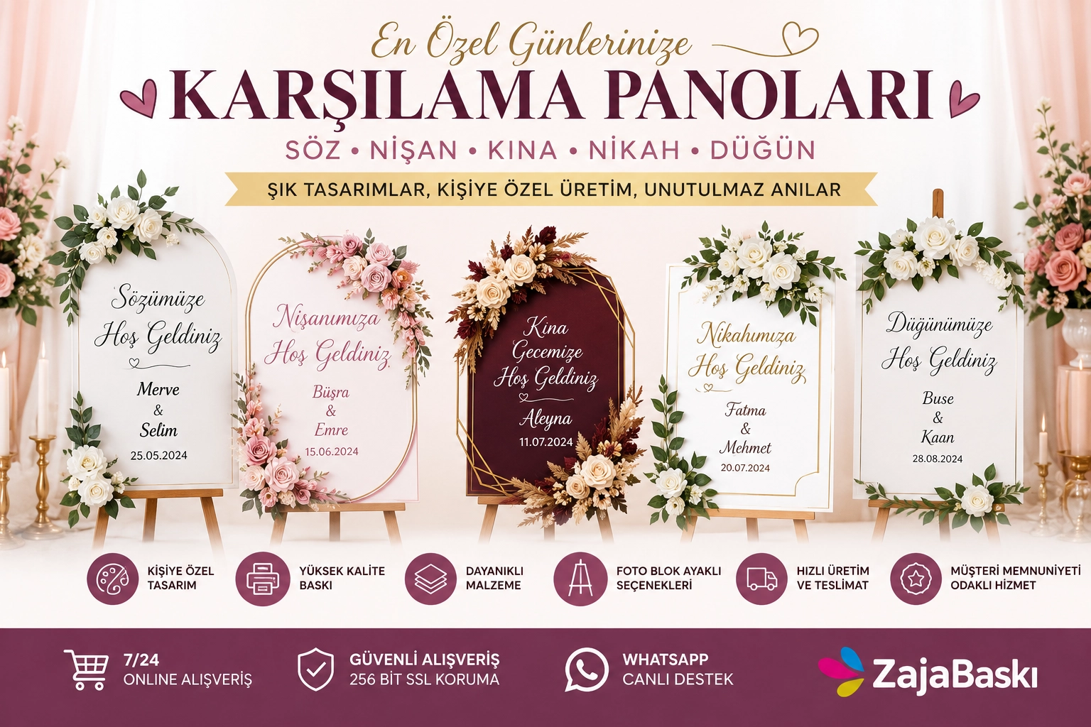Söz Panosu, Nişan Panosu, Kına Panosu ve Düğün Panosu Rehberi | ZajaBaskı
