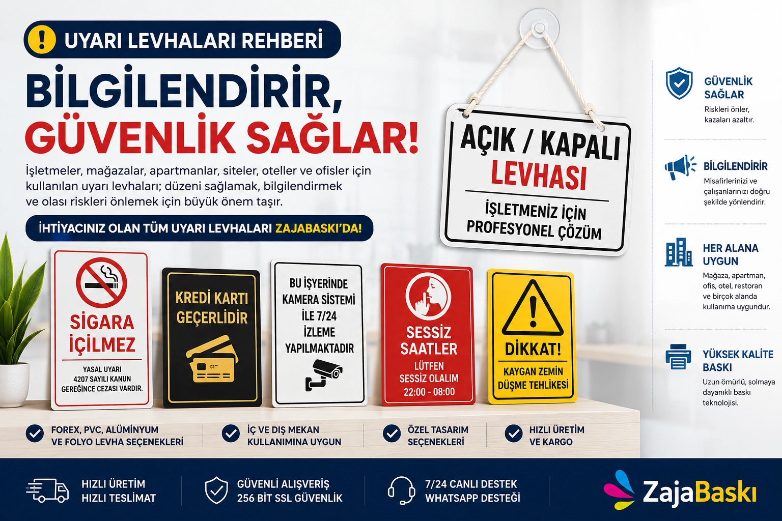 Uyarı Levhaları Rehberi | İşletmeler, Mağazalar ve Apartmanlar İçin Bilgilendirici Levhalar