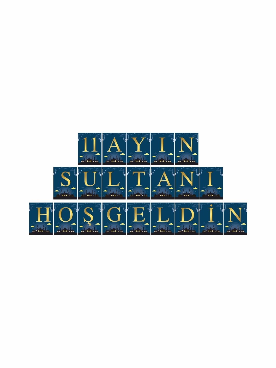11 Ayın Sultanı Hoş Geldin Flama Banner Gold Lacvert Tema 
