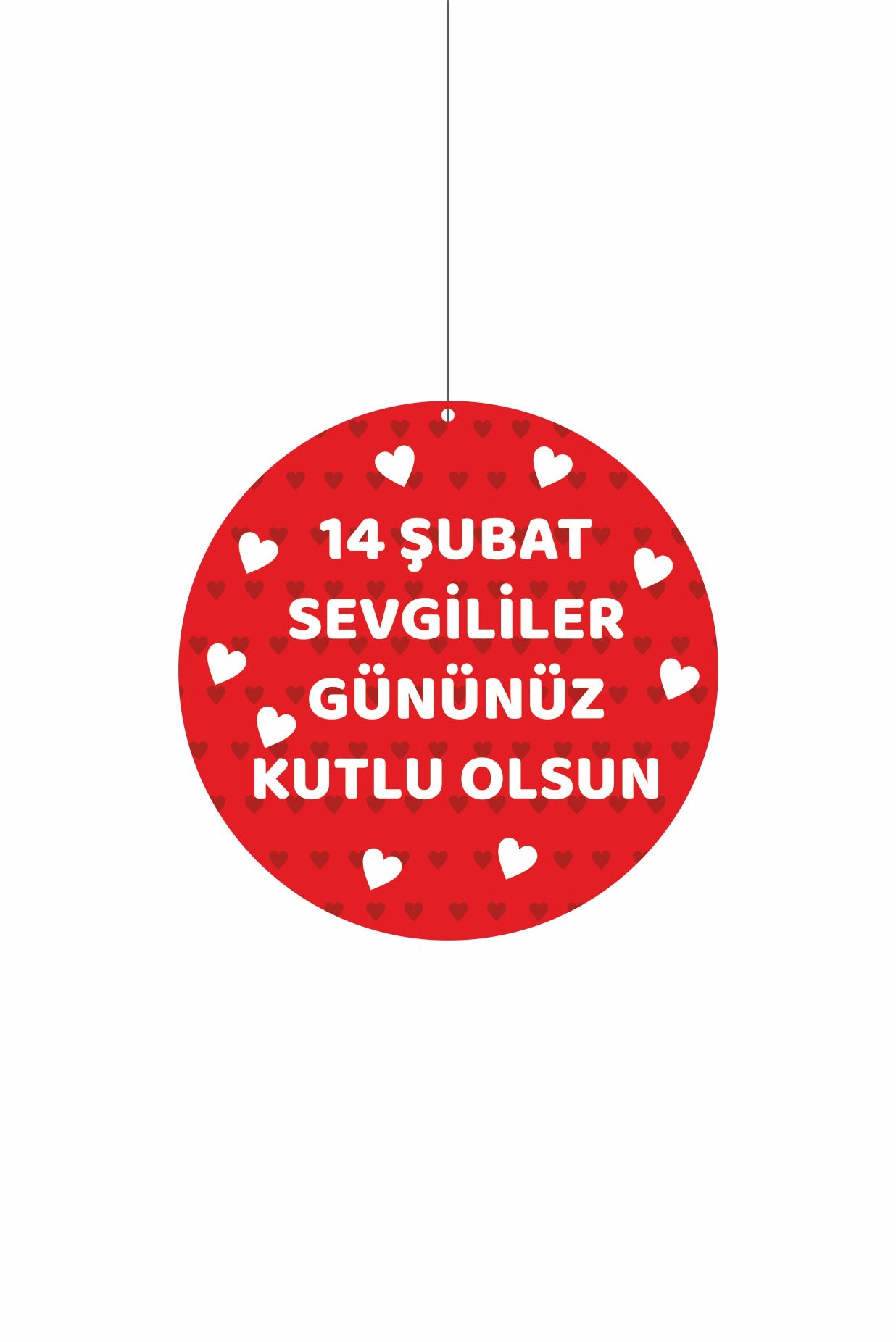 14 Şubat Sevgililer Günü Mağaza Dönkartı 30x30 cm – Askılı Tavan Kampanya Kartı
