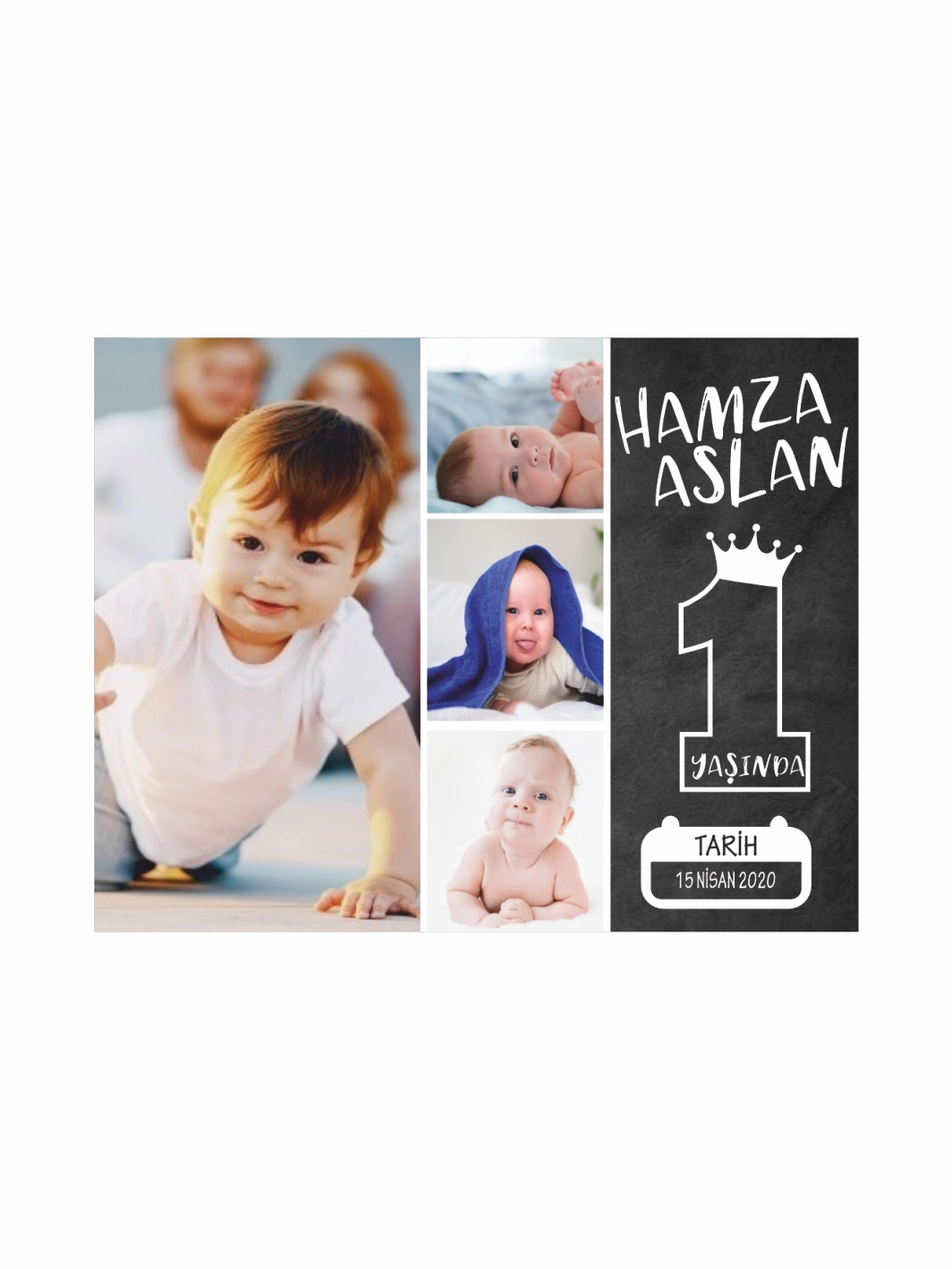 1 Yaş Kolaj Resim Doğum Günü Magnet