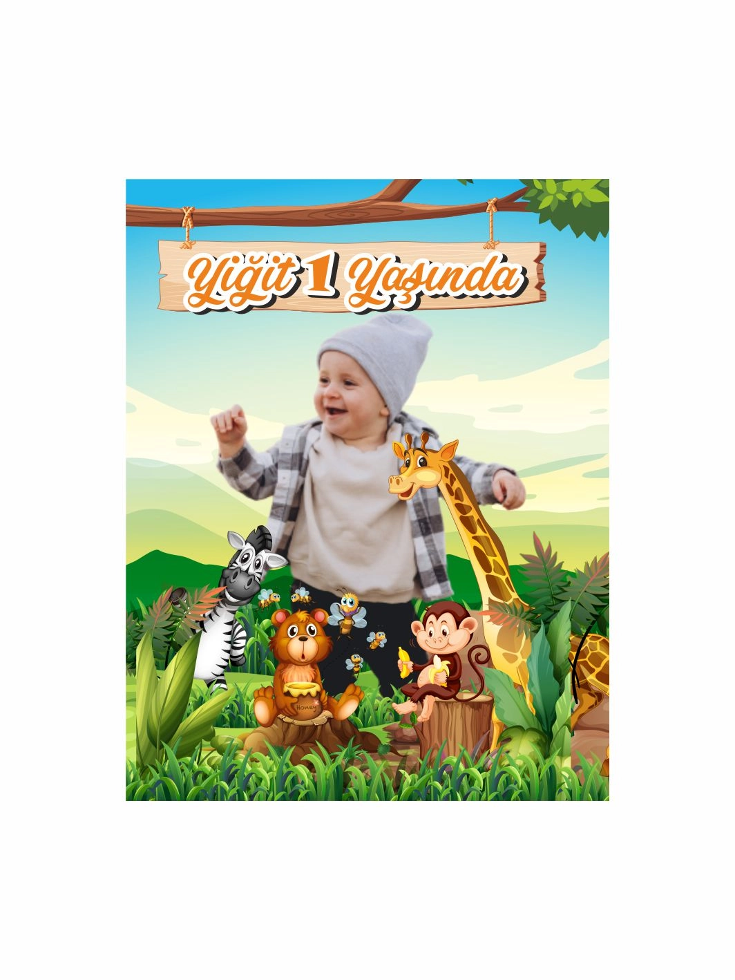 1 Yaş Partisi Doğum Günü Magnet Resimli Safari Tema Modelleri ve Fiyatları