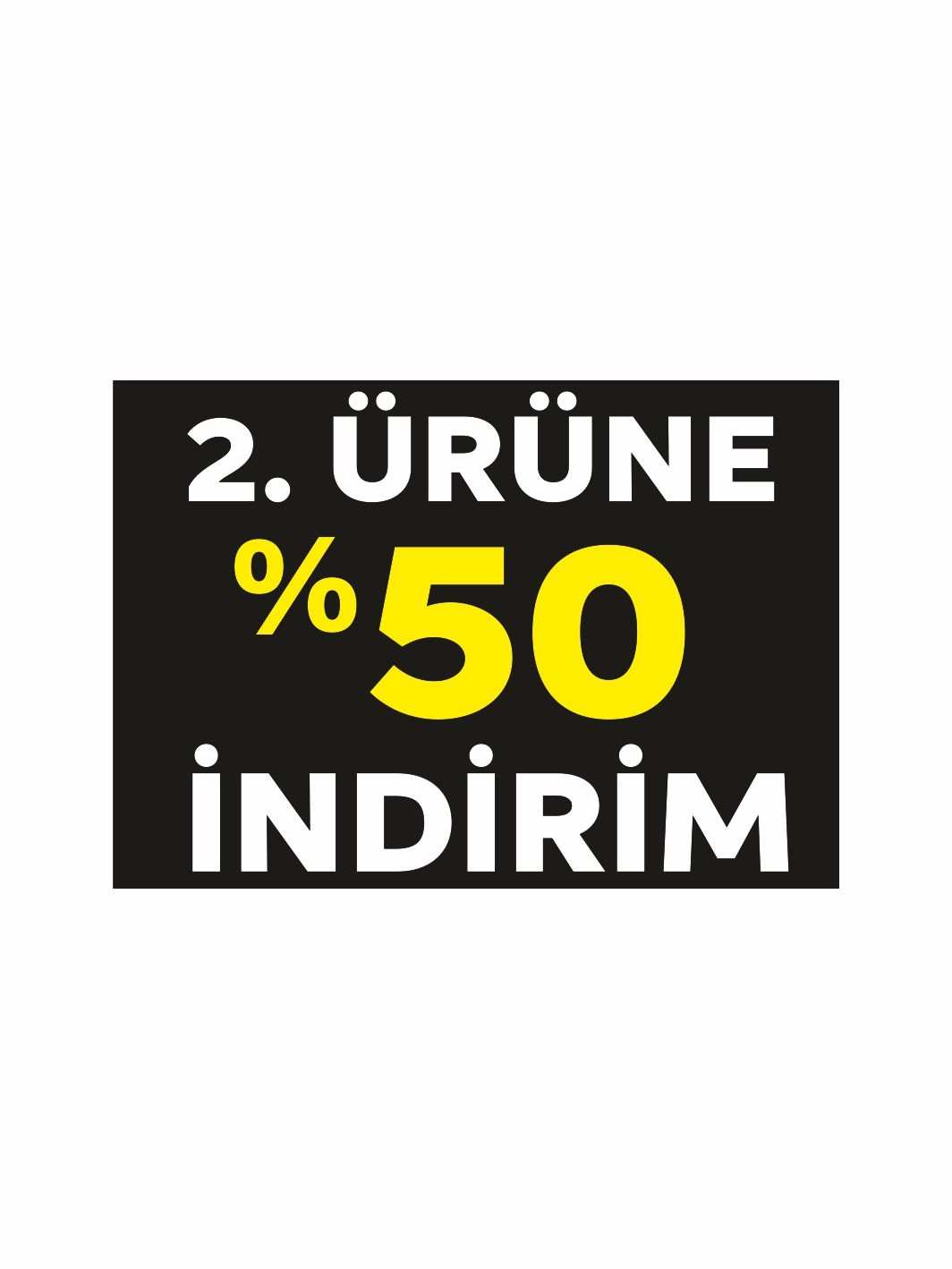 2. Ürüne %50 İndirim Afişi Siyah Zemin