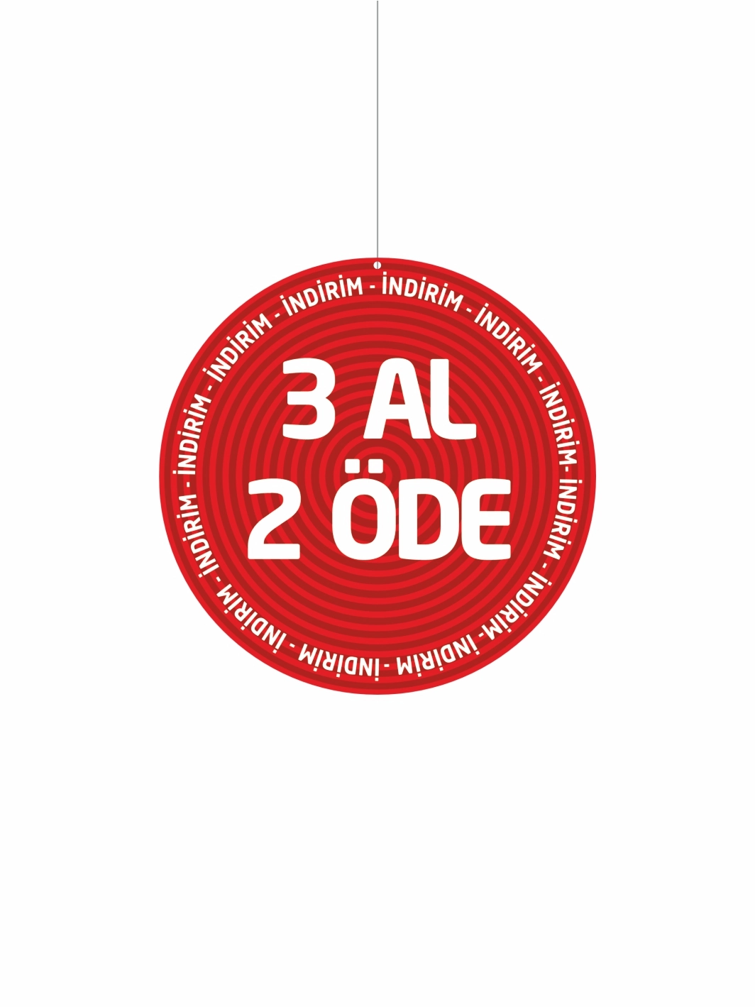 3Al 2 Öde Mağaza Dönkartı Kırmızı Zemin Çift Yön Baskılı