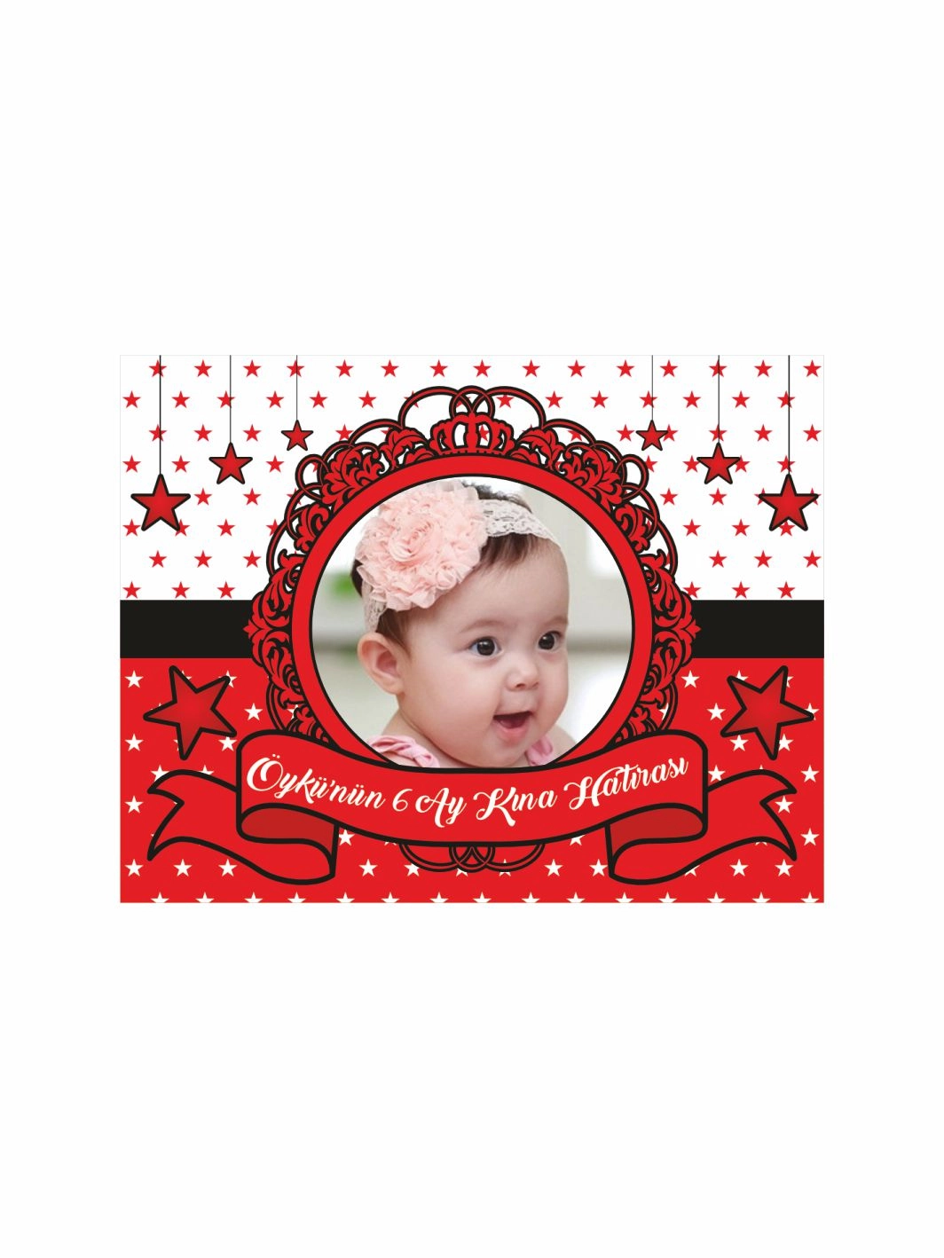 6 Ay Bebek Kınası Hatıra Magnet Yıldız Konsept