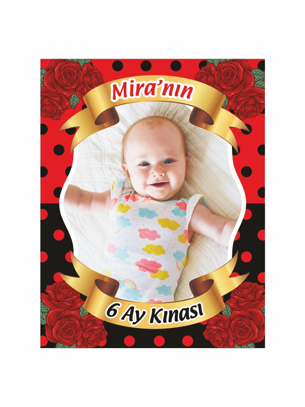6 Ay Bebek Kınası Magnet Kırmızı Çiçek Konsept