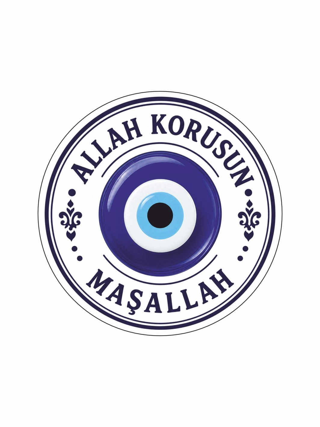 Allah Korusun Maşallah Sticker Folyo Etiket 12x12 cm | Araç, Cam ve Yüzey Uyumlu | ZajaBaskı