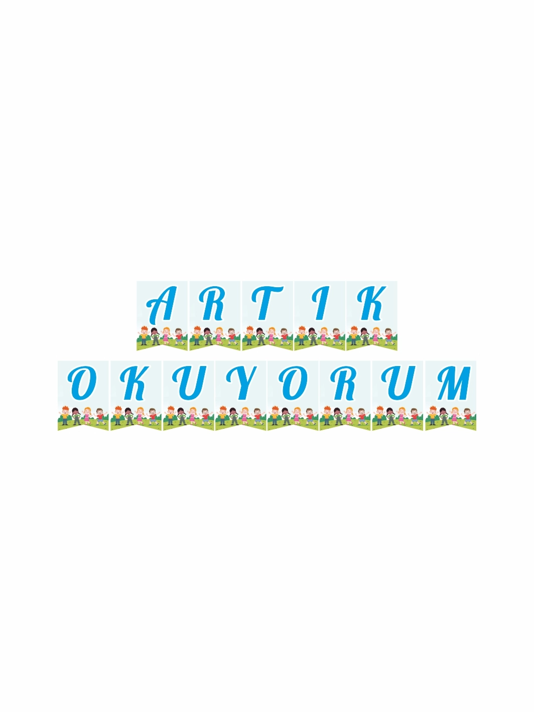 Artık Okuyorum Flama Banner Çocuk Konsept Tema