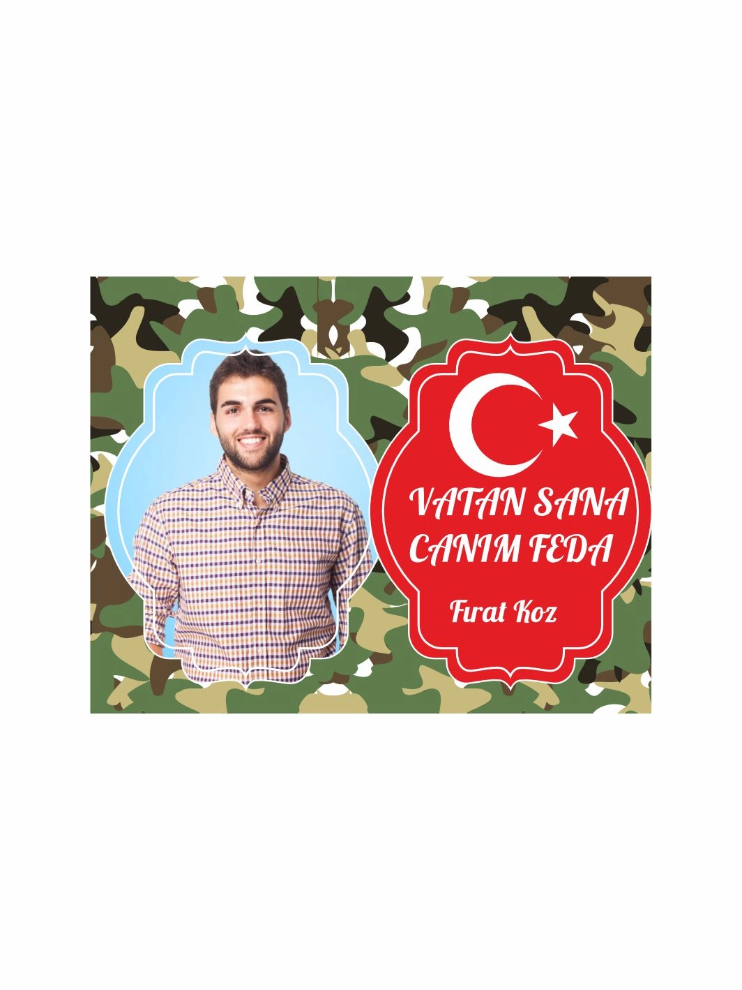 Asker Hatırası Magnet Kamuflaj Zemin Resimli Tema