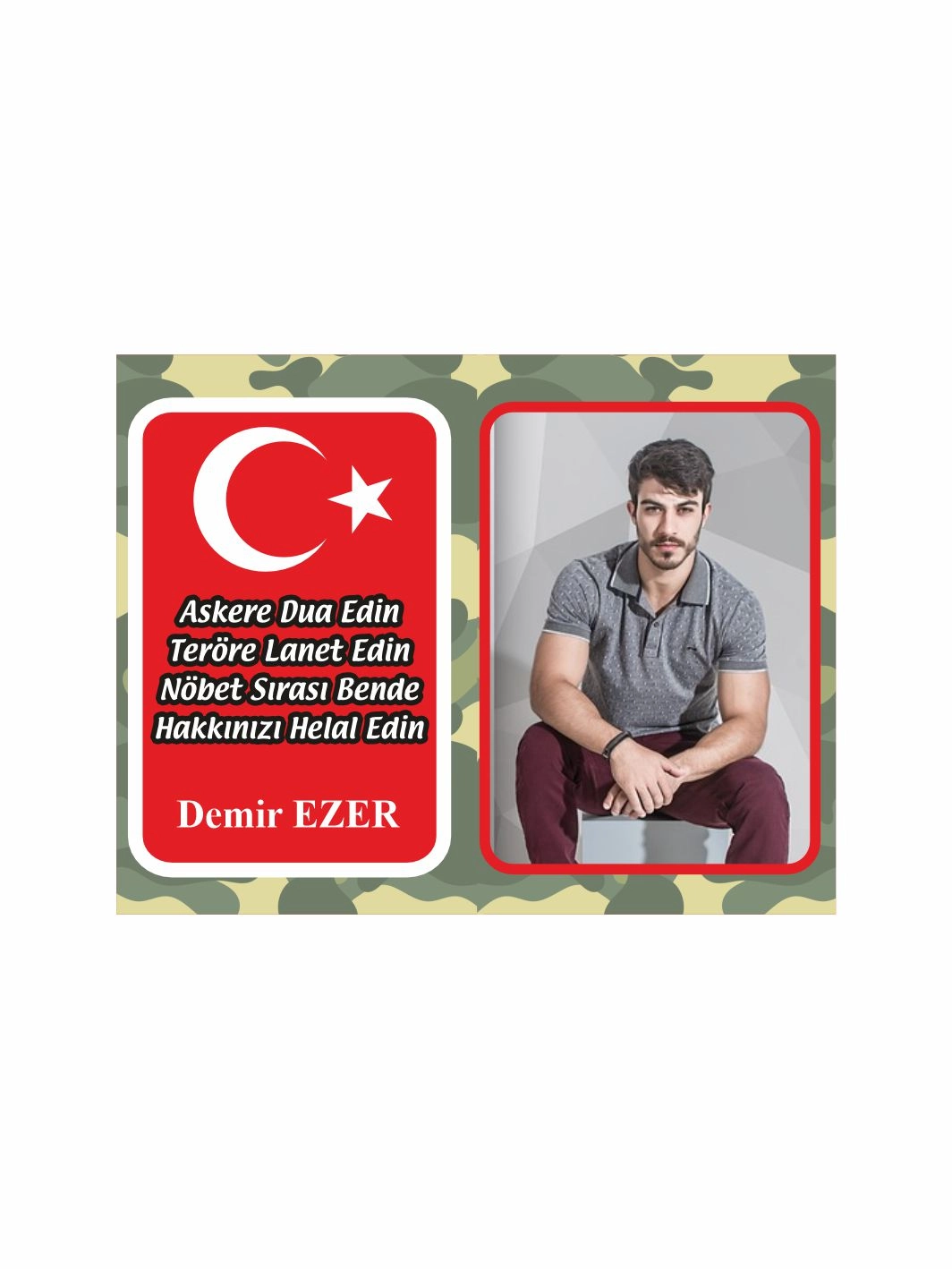 Asker Kınası Magnet Resimli Kamuflaj Tema