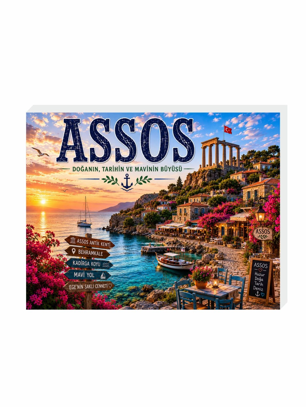 Assos Magnet Buzdolabı Süsü | Dekoratif Tatil ve Antik Kent Hatırası Magnet