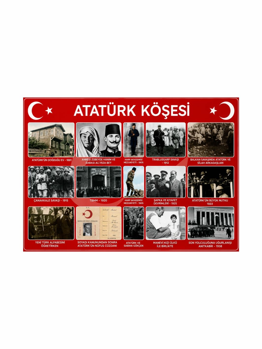 Atatürk Köşesi Okul Eğitici Afişleri | Sınıf ve Okul Posterleri | Zajabaskı