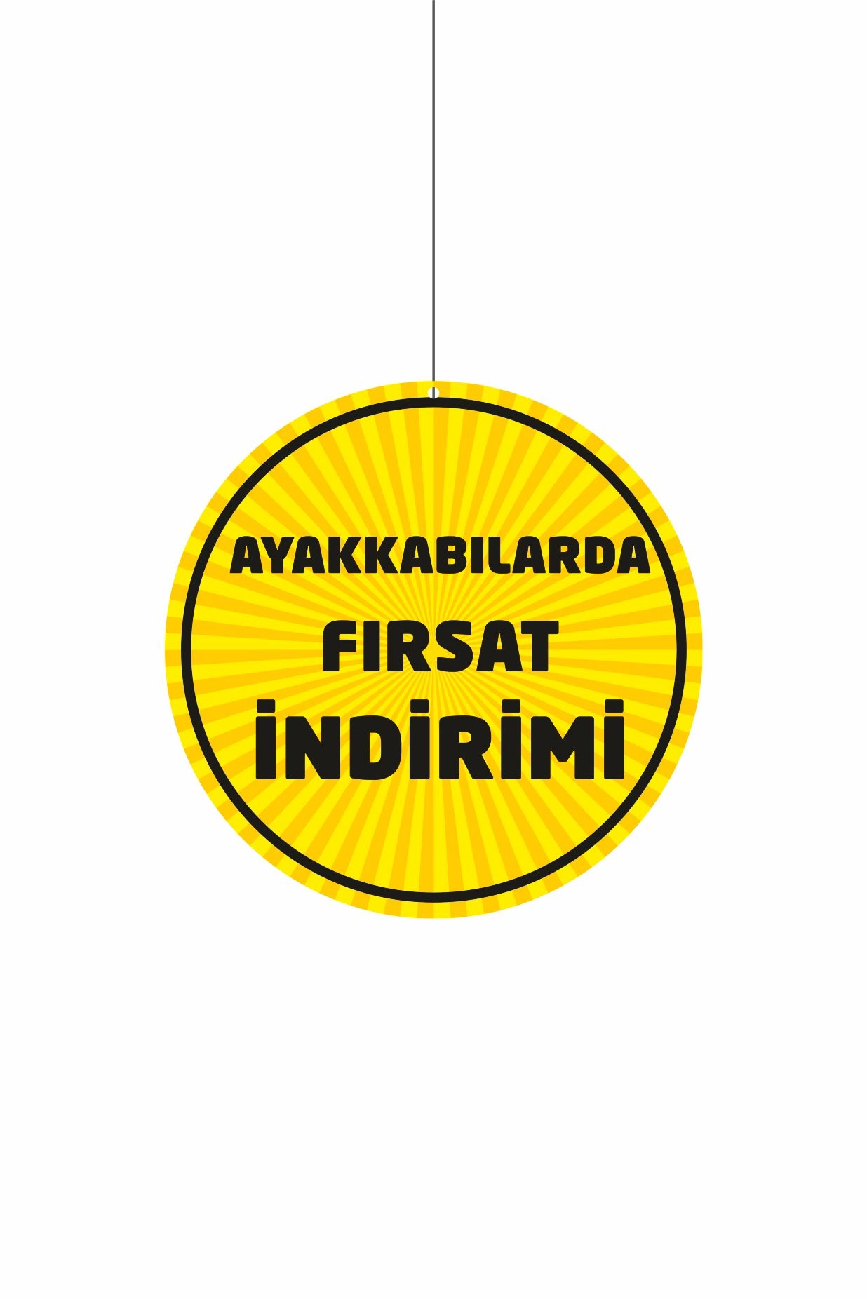 Ayakkabılarda Fırsat İndirimi Mağaza Dönkartı 30x30 cm – Askılı Tavan Kampanya Kartı
