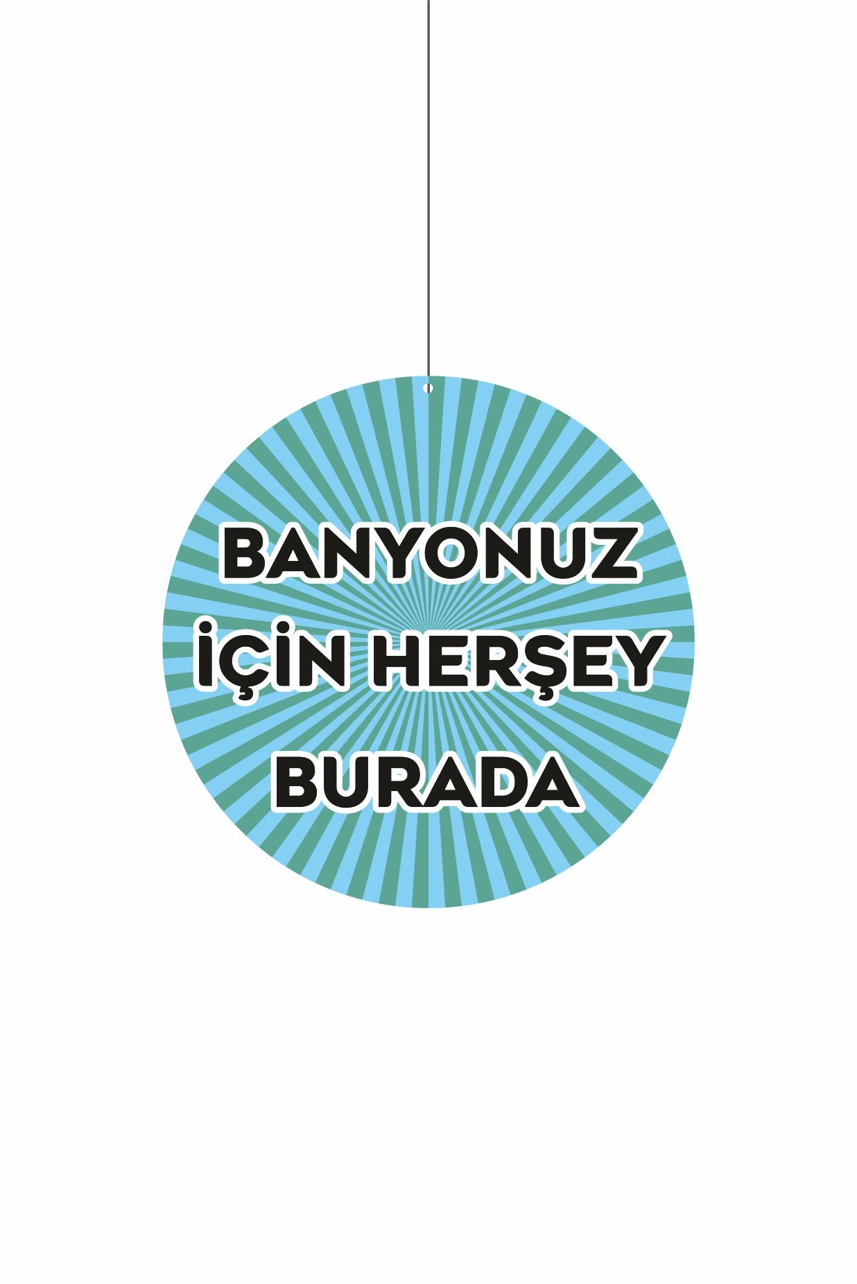 Banyonuz İçin Her Şey Burada Mağaza Dönkartı 30x30 cm – Askılı Tavan Reyon Kartı