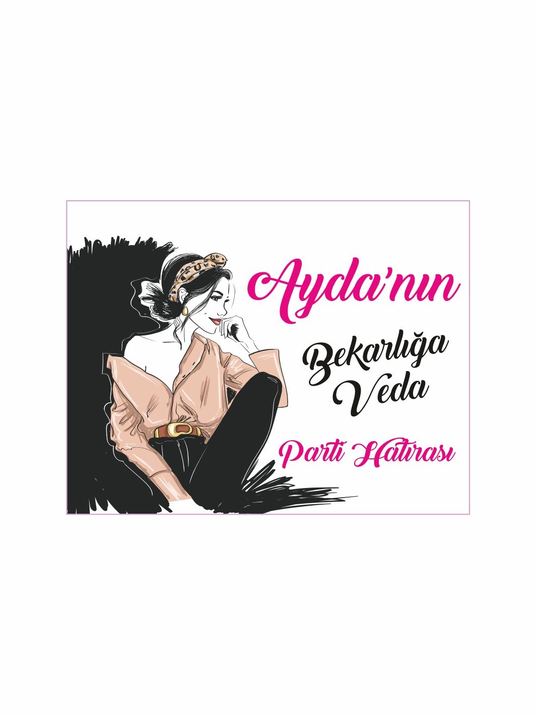Bekarlığa Veda Partisi Afişi Modern Illustrasyon Kız Tema