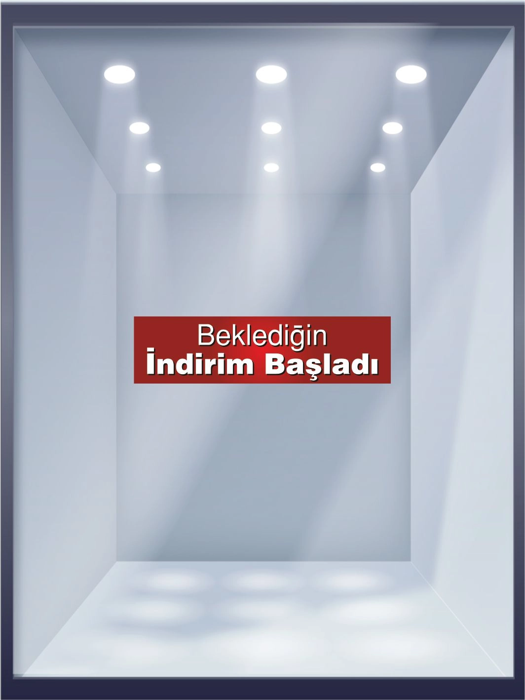 Beklediğin İndirim Başladı Mağaza Vitrin Folyo Baskısı Hazır Görsel