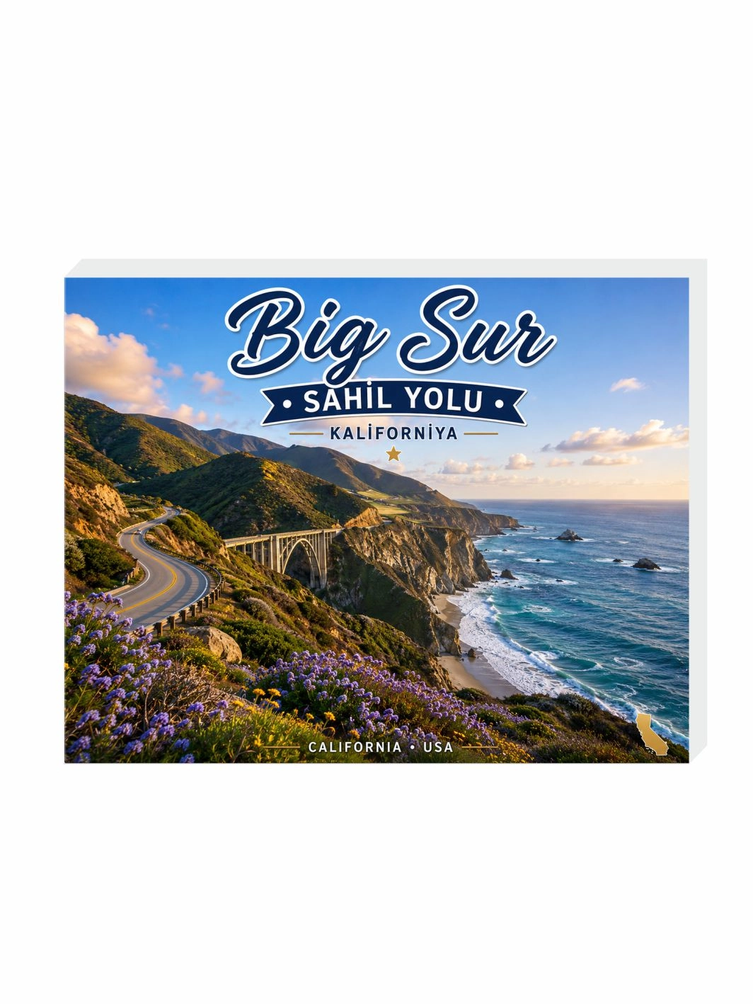 Big Sur Sahil Yolu Kaliforniya Buzdolabı Magnet Süsü | 9x7 cm ABD Hatıra Magneti