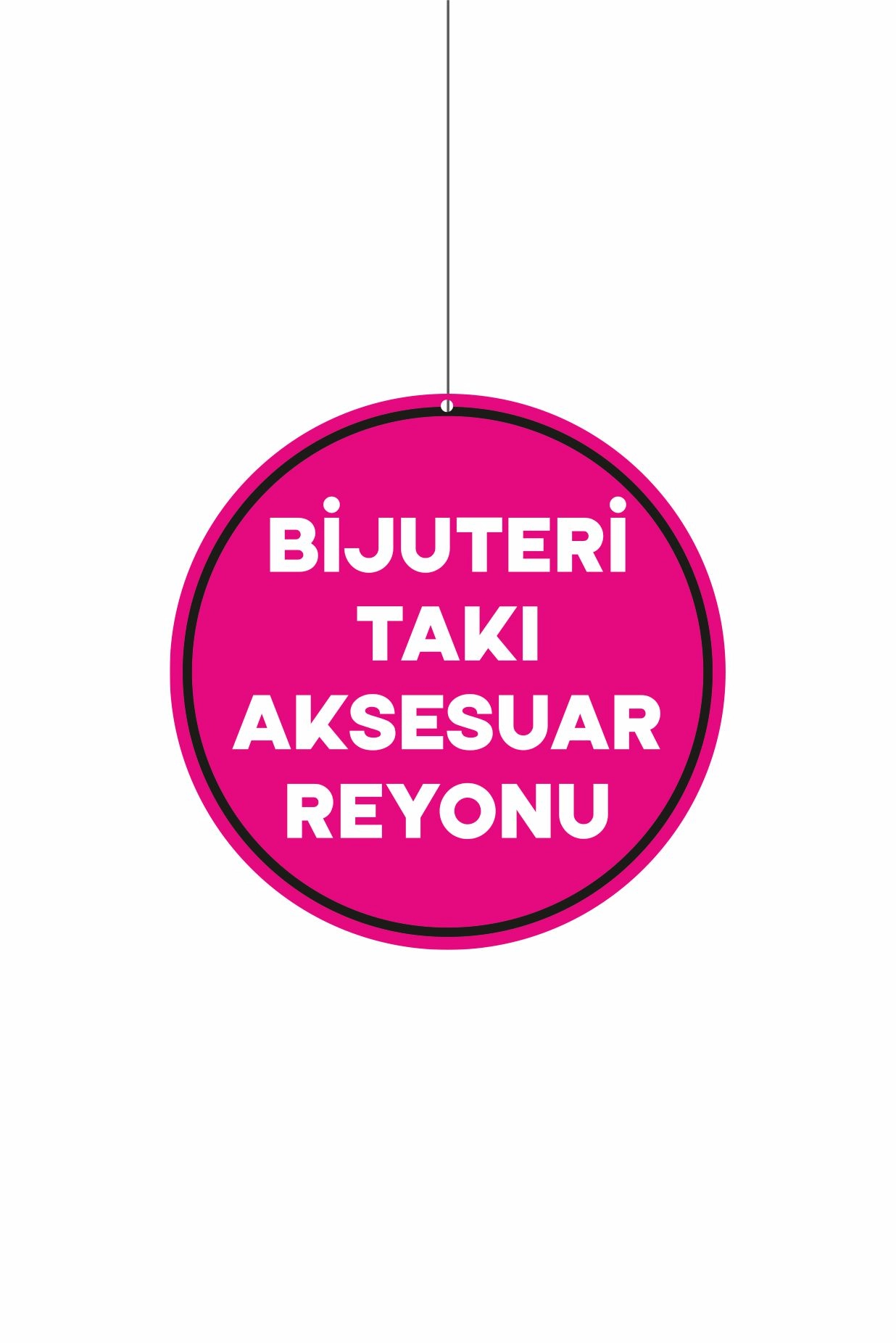 Bijuteri Takı Aksesuar Reyonu Mağaza Dönkartı 30x30 cm – Askılı Tavan Kategori Kartı