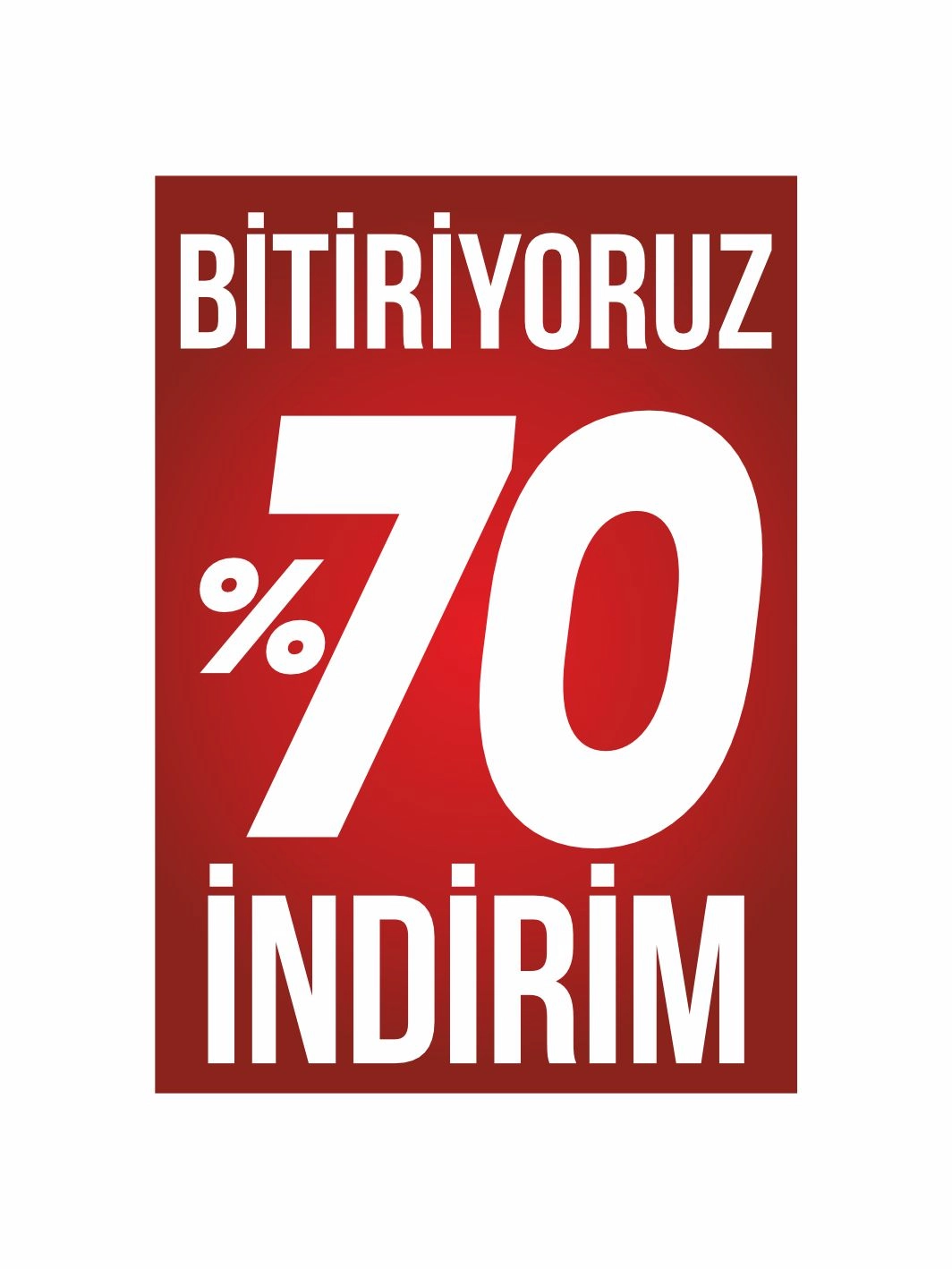 Bitiriyoruz %70 İndirim Mağaza Ayaklı Karşılama Panosu