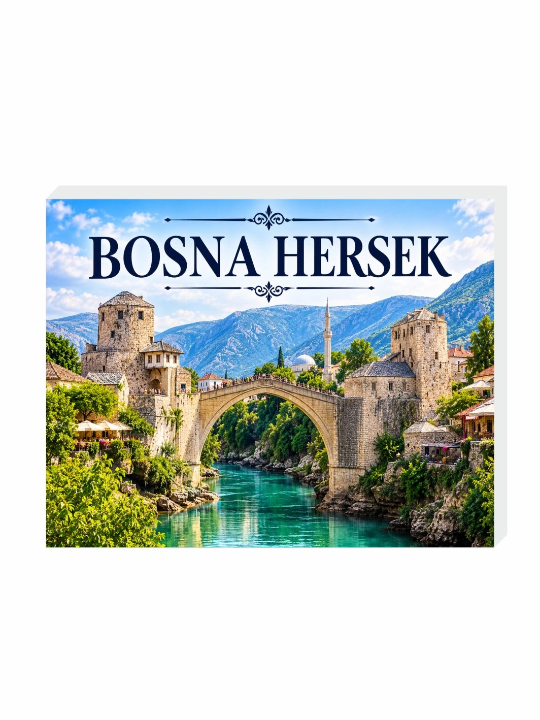 Bosna Hersek Buzdolabı Magnet Süsü | 9x7 cm Ülke Hatıra Magneti