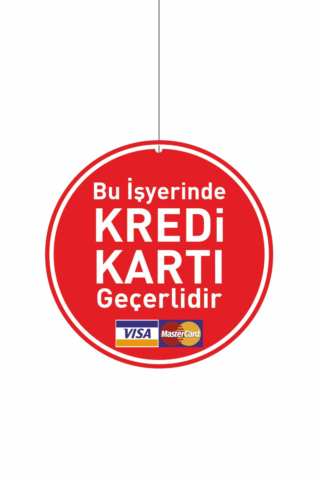 Bu İşyeri̇nde Kredi Kartı Geçerlidir Levhası 30x30 cm Çift Yön Baskı