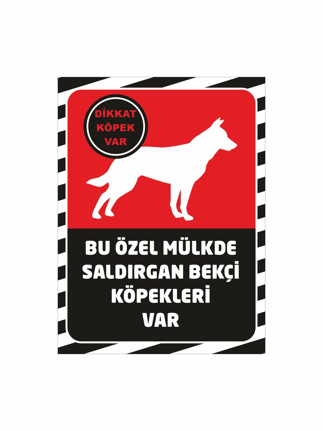 Bu Özel Mülkte Saldırgan Bekçi Köpekleri Var Uyarı Levhası Kırmızı Siyah Zemin