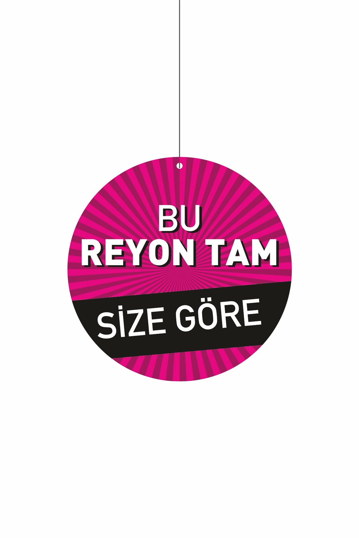 Bu Reyon Tam Size Göre Mağaza Dönkartı 30x30 cm – Askılı Tavan Kampanya Kartı