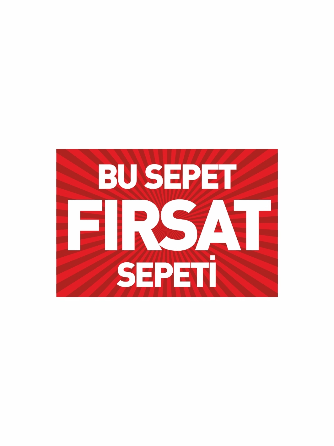Bu Sepet Fırsat Sepeti Mağaza PVC Etiketi – Mandallı Etiket Tutucu Uyumlu Kampanya Kartı