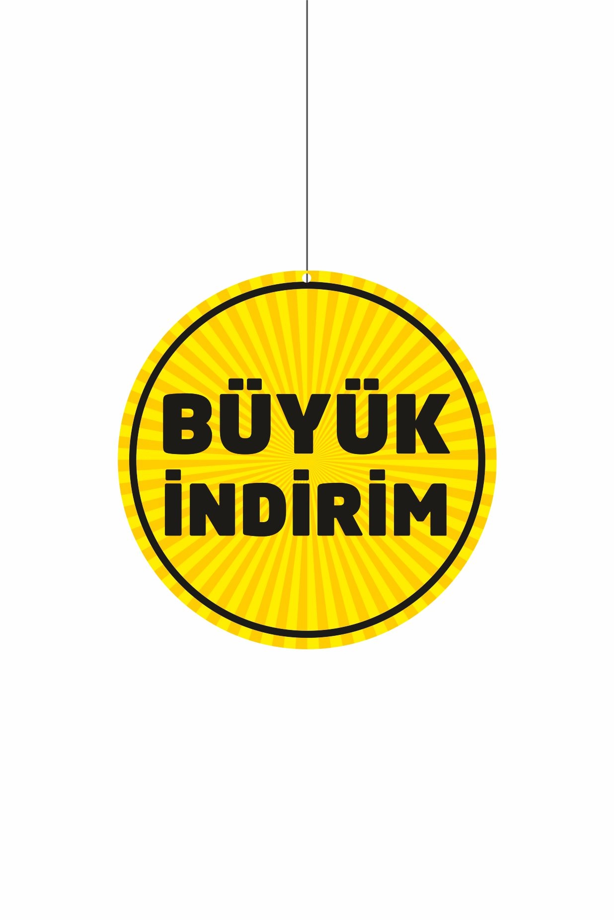 Büyük İndirim Mağaza Dönkart 30x30 cm Sarı Zeminli