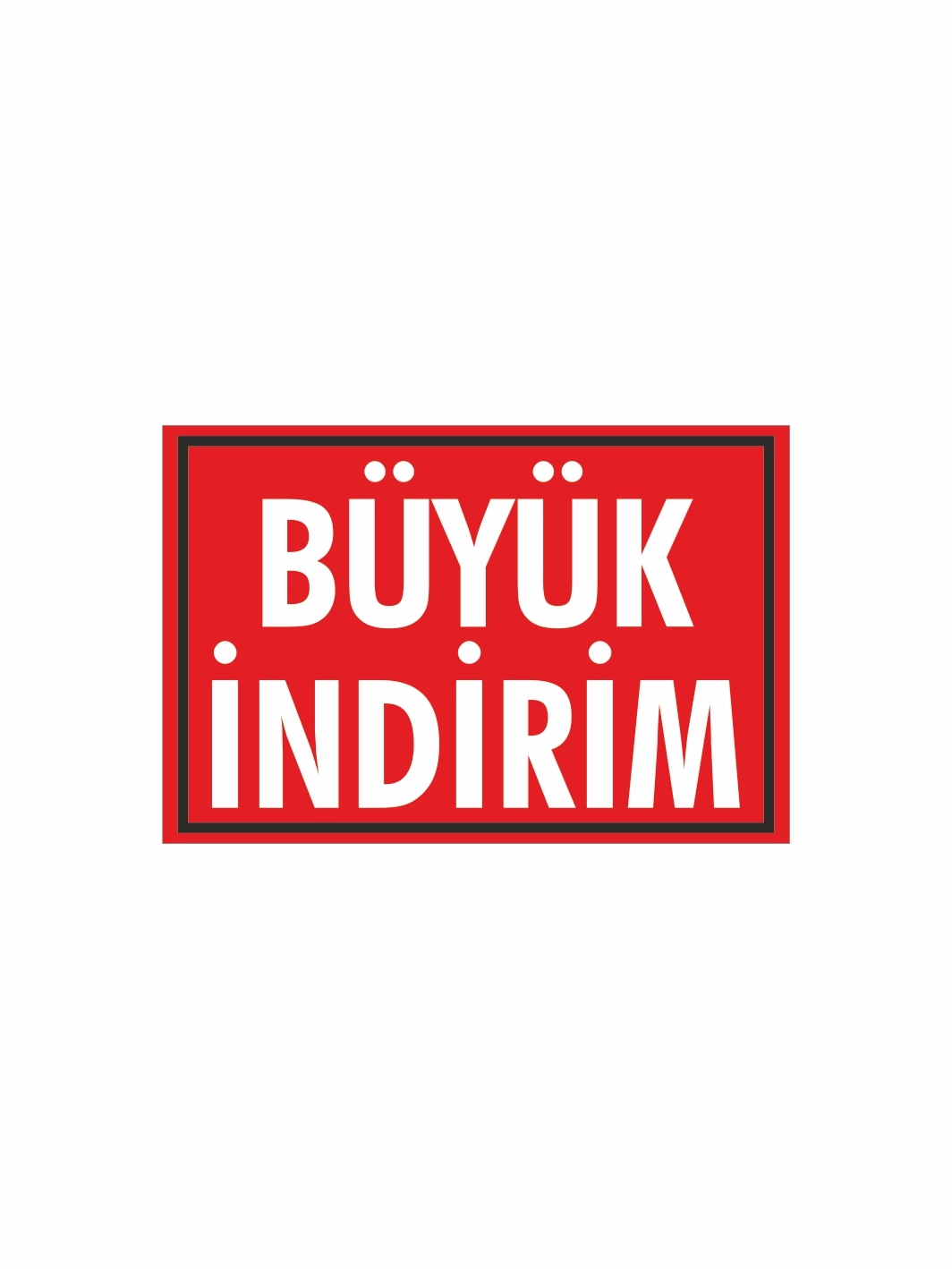 Büyük İndirim Mağaza PVC Etiketi – Mandallı Etiket Tutucu Uyumlu Kampanya Kartı