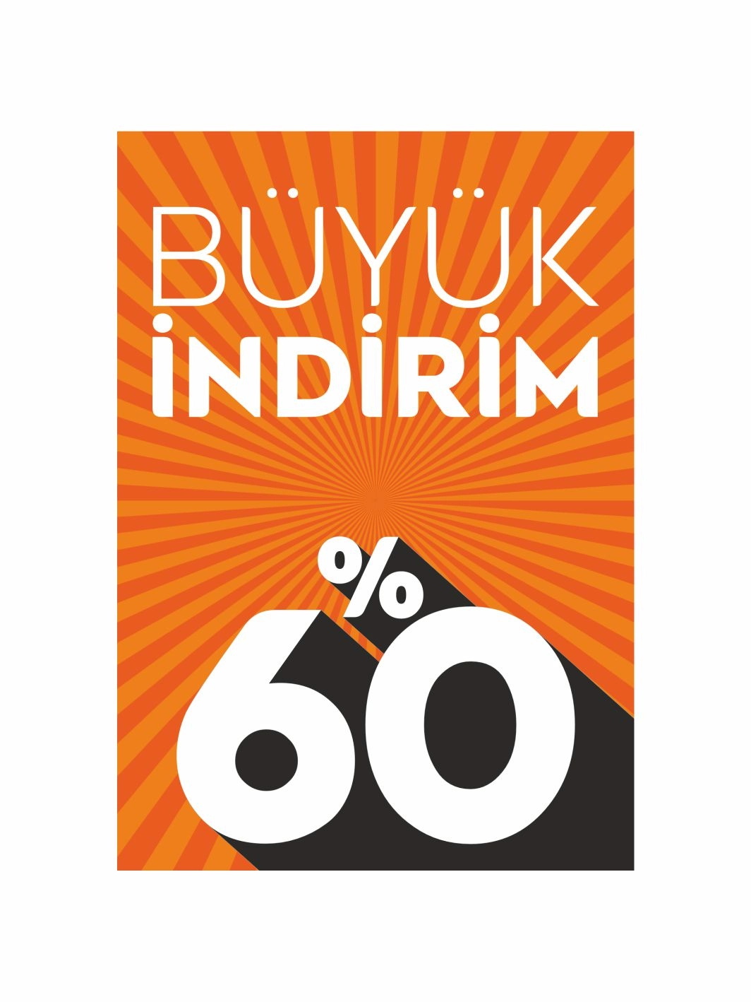 Büyük İndirim %60 Yazılı Mağaza Ayaklı Karşılama Panosu