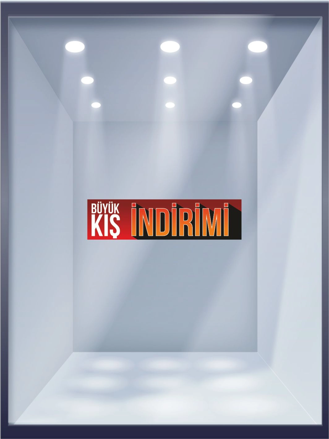 Büyük Kış İndirimi Yazılı Mağaza Vitrin Folyo Baskısı Hazır Görsel