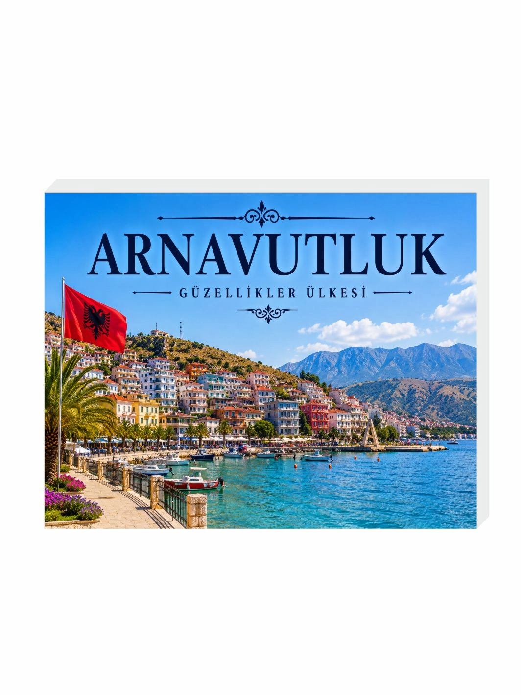 Arnavutluk Buzdolabı Magnet Süsü | 9x7 cm Ülke Hatıra Magneti