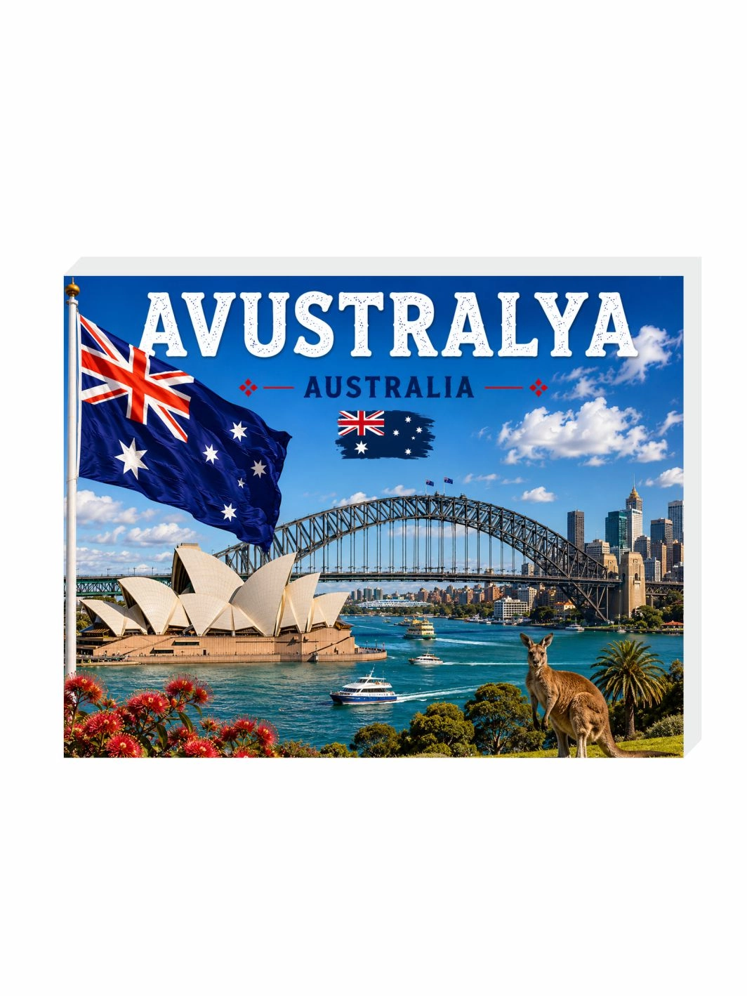 Avustralya Buzdolabı Magnet Süsü | 9x7 cm Avustralya Hatıra Magneti