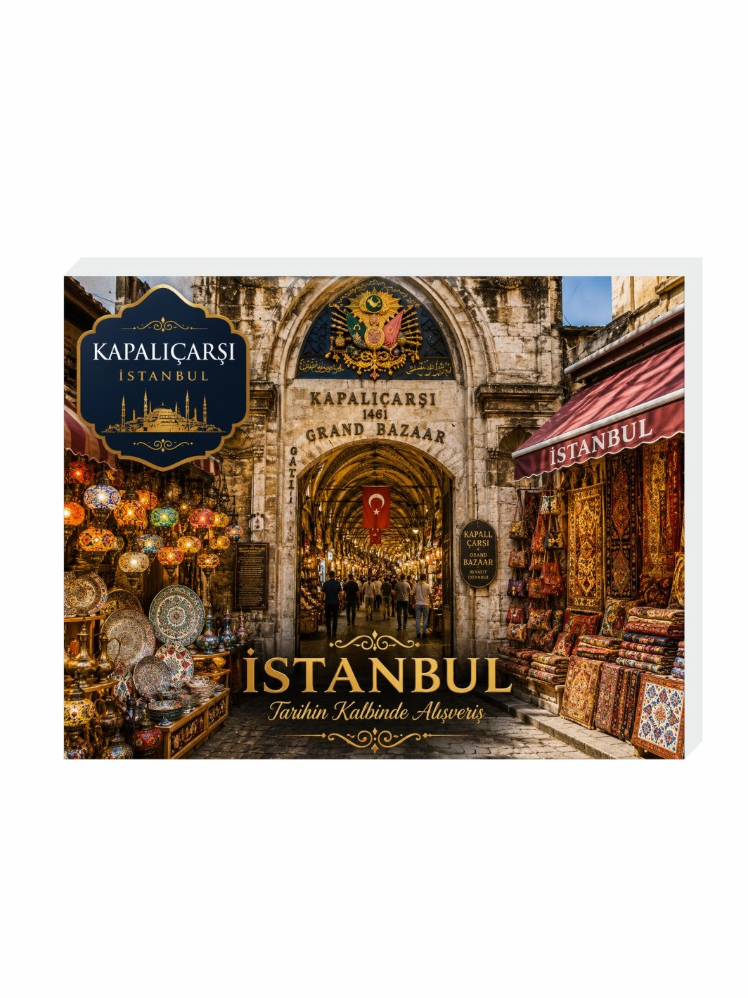 Kapalı Çarşı İstanbul Buzdolabı Magneti – 9x7 cm Tarihi Hatıra Magneti