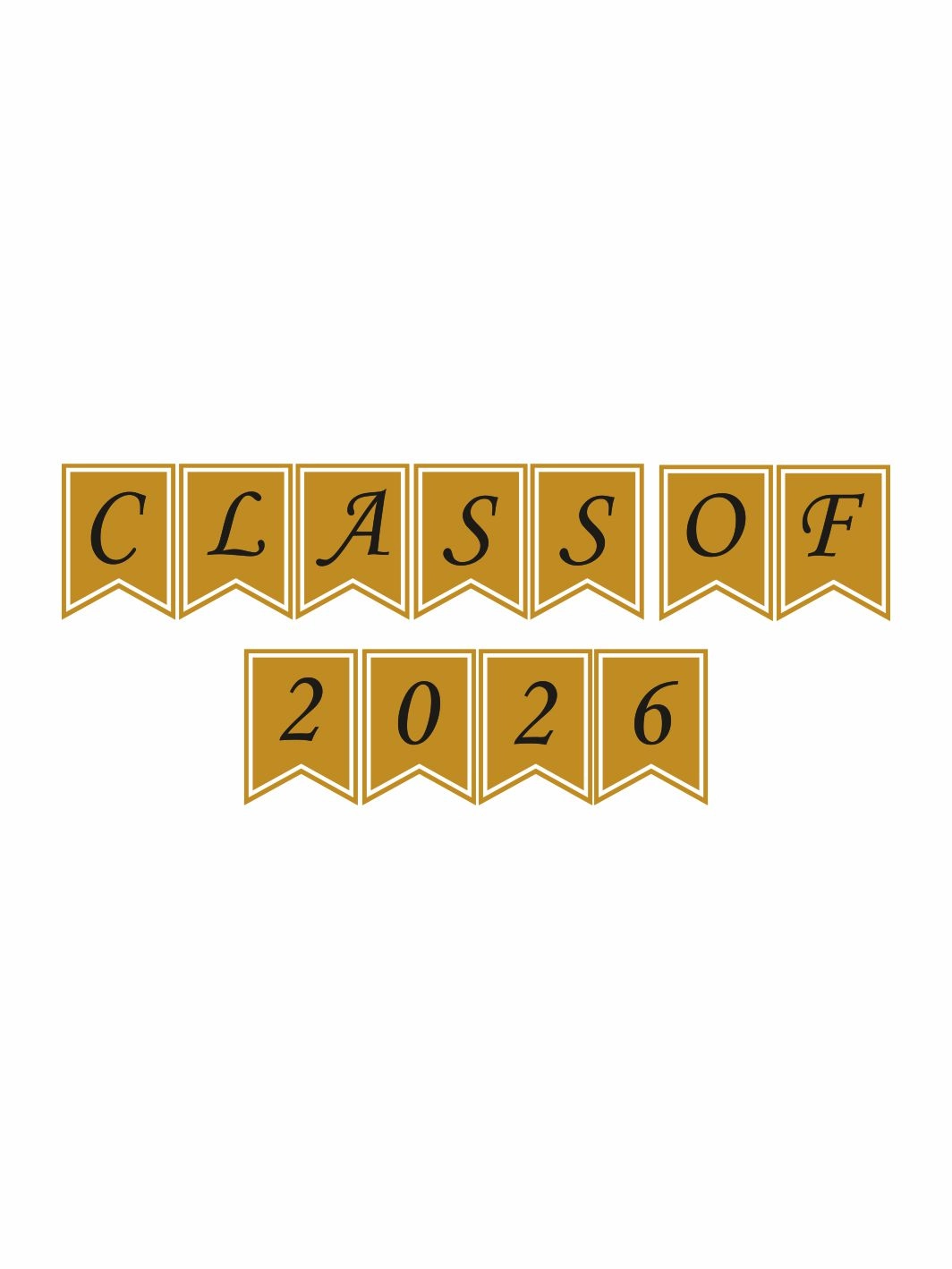 Class Of 2026 Flama Banner Gold Renk Mezuniyet Parti Süslemesi
