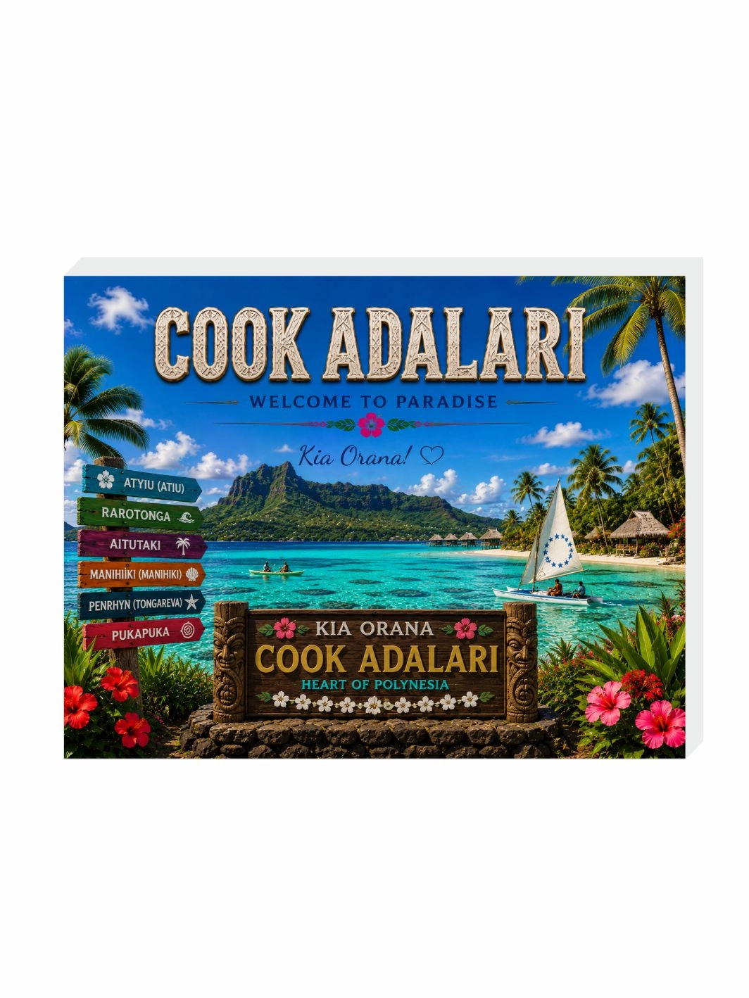 Cook Adaları Buzdolabı Süsü Magnet | Ada Temalı Hediyelik Magnet Modelleri