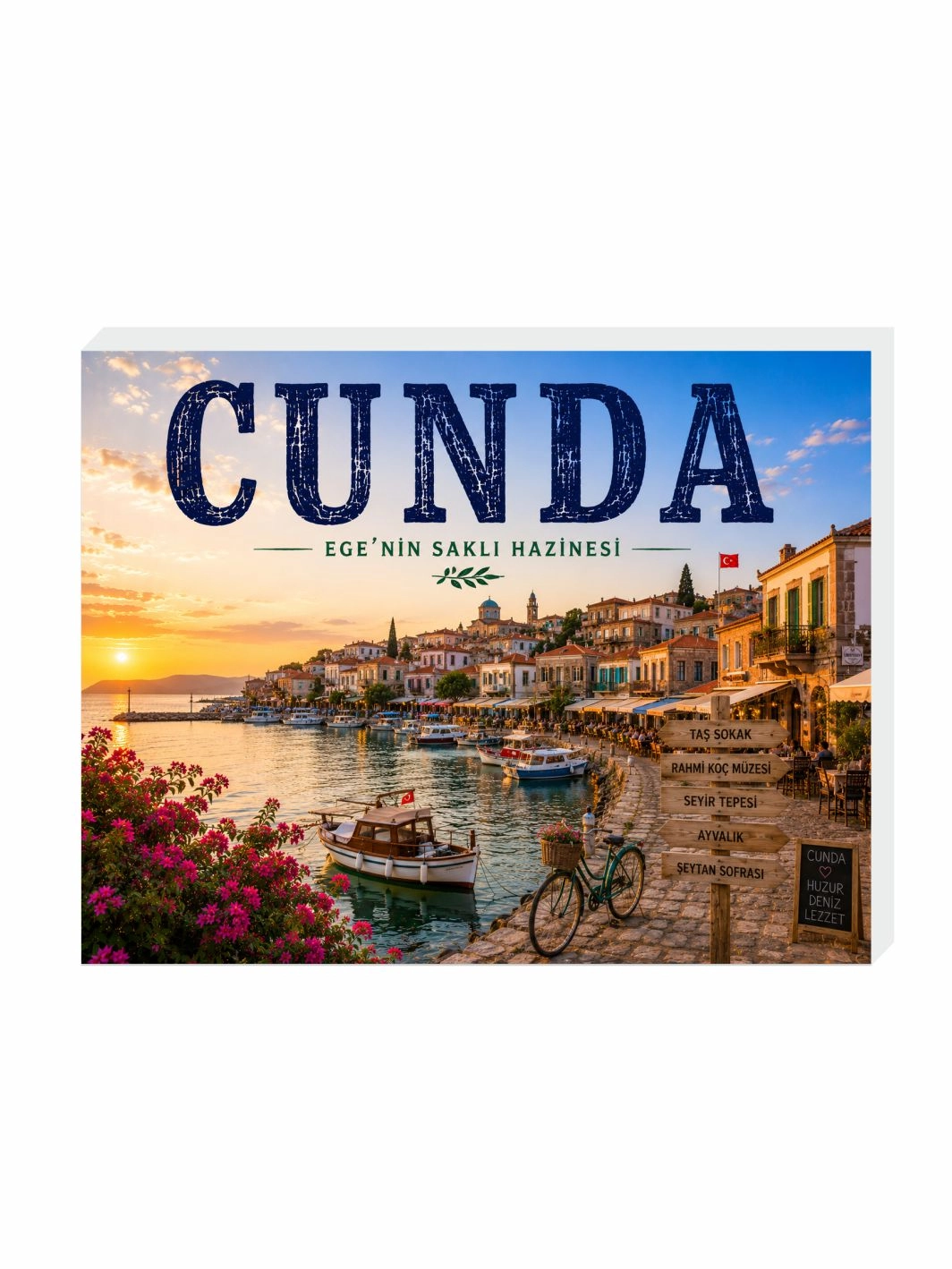 Cunda Magnet Buzdolabı Süsü | Dekoratif Ada Hatırası Magnet