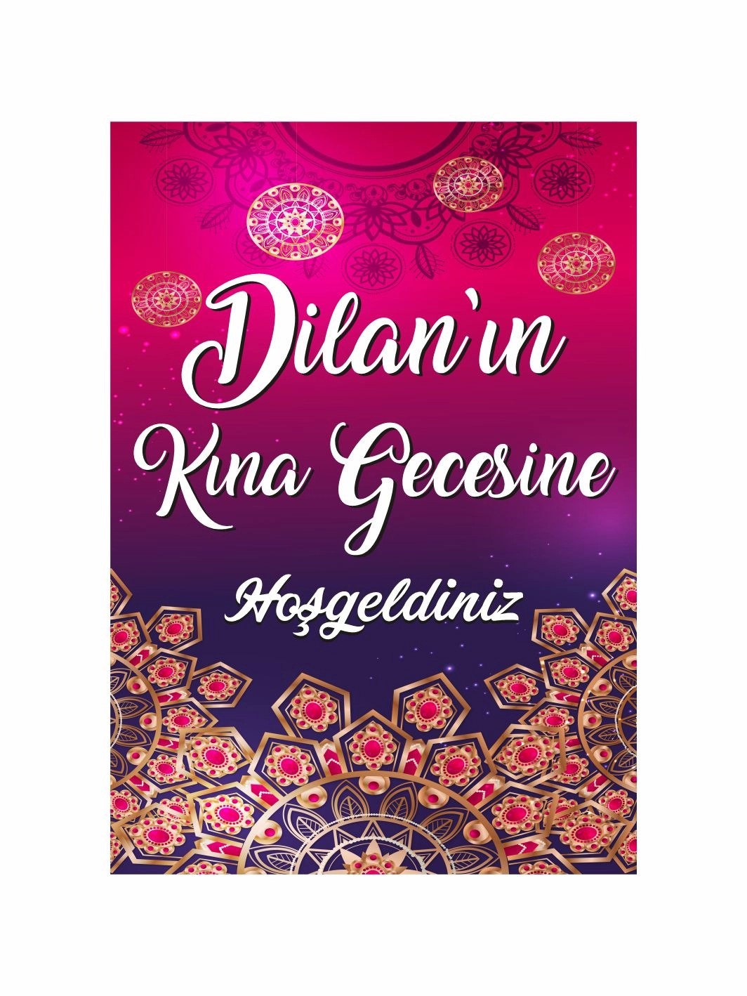 Davet Evi Kına Salonu Kına Gecesi Gelin Ayaklı Karşılama Panosu