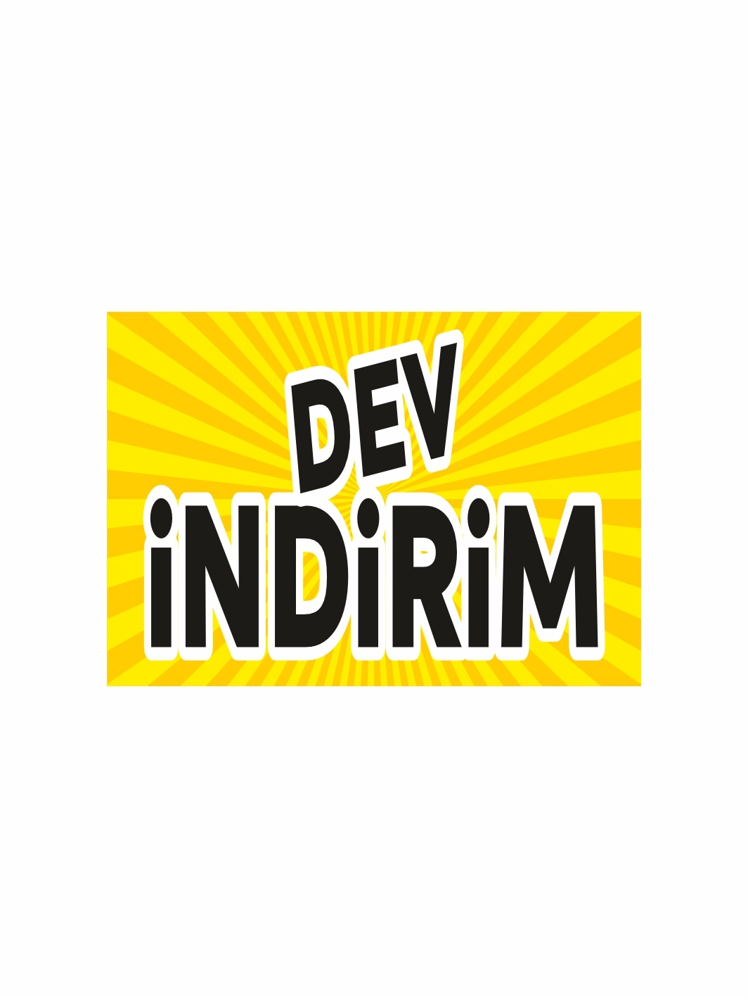 Dev İndirim Yazılı Mağaza İşyeri Dükkan Branda Afişi
