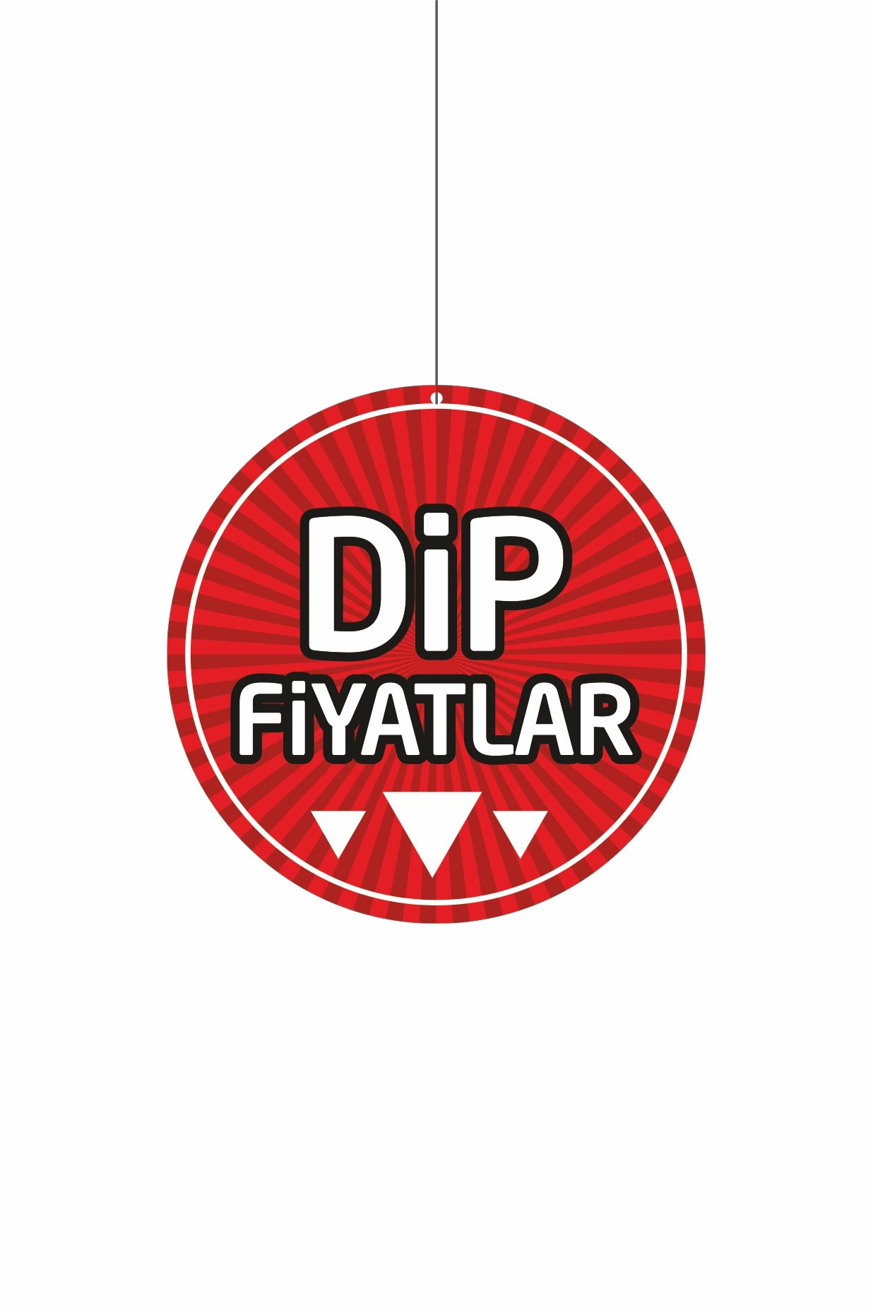 Dip Fiyatlar Yazılı Mağaza İşyeri Dönkartı 30x30 cm
