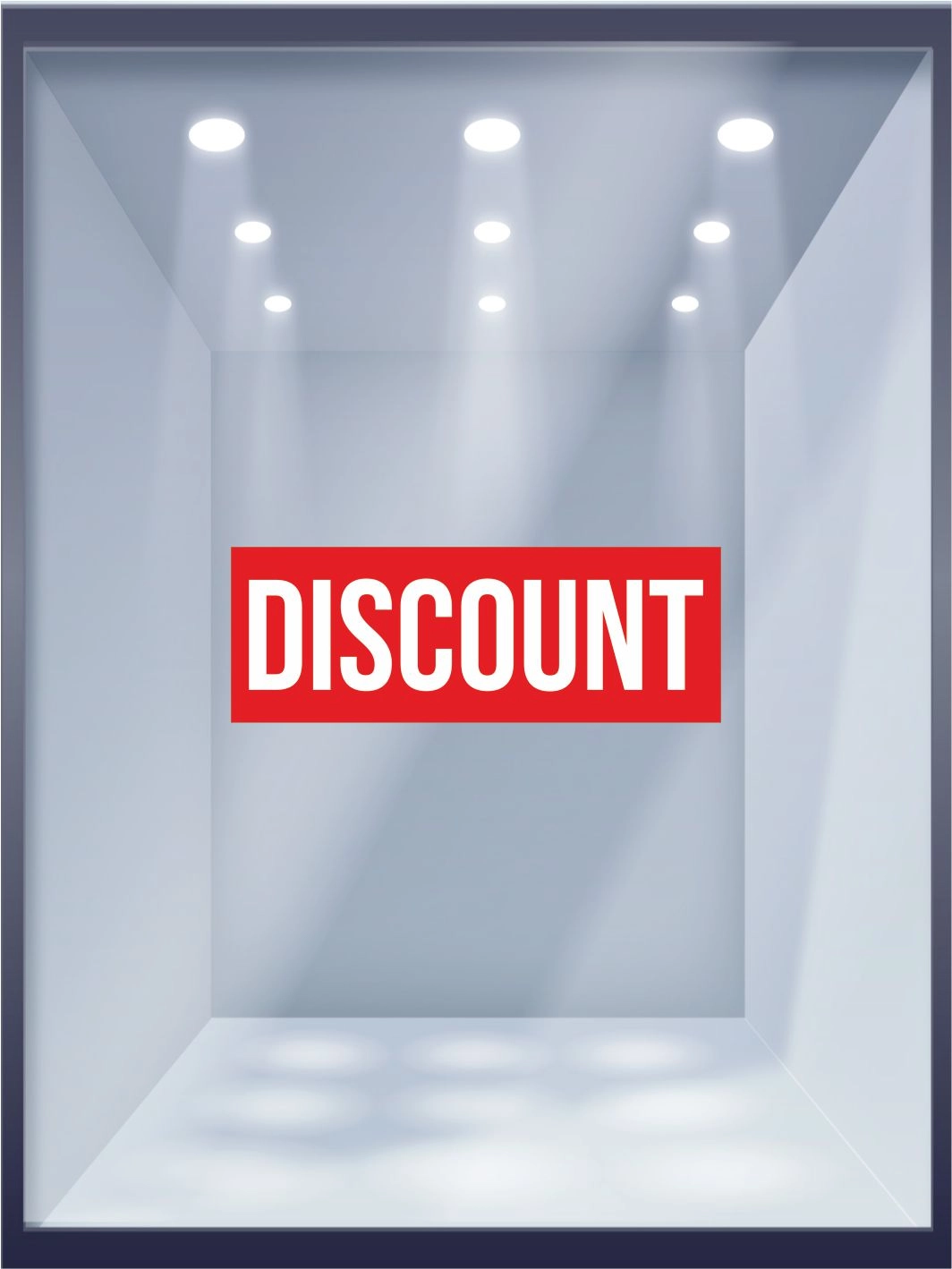 Discount Yazılı Hazır Mağaza Folyo Baskısı Vitrin Görseli