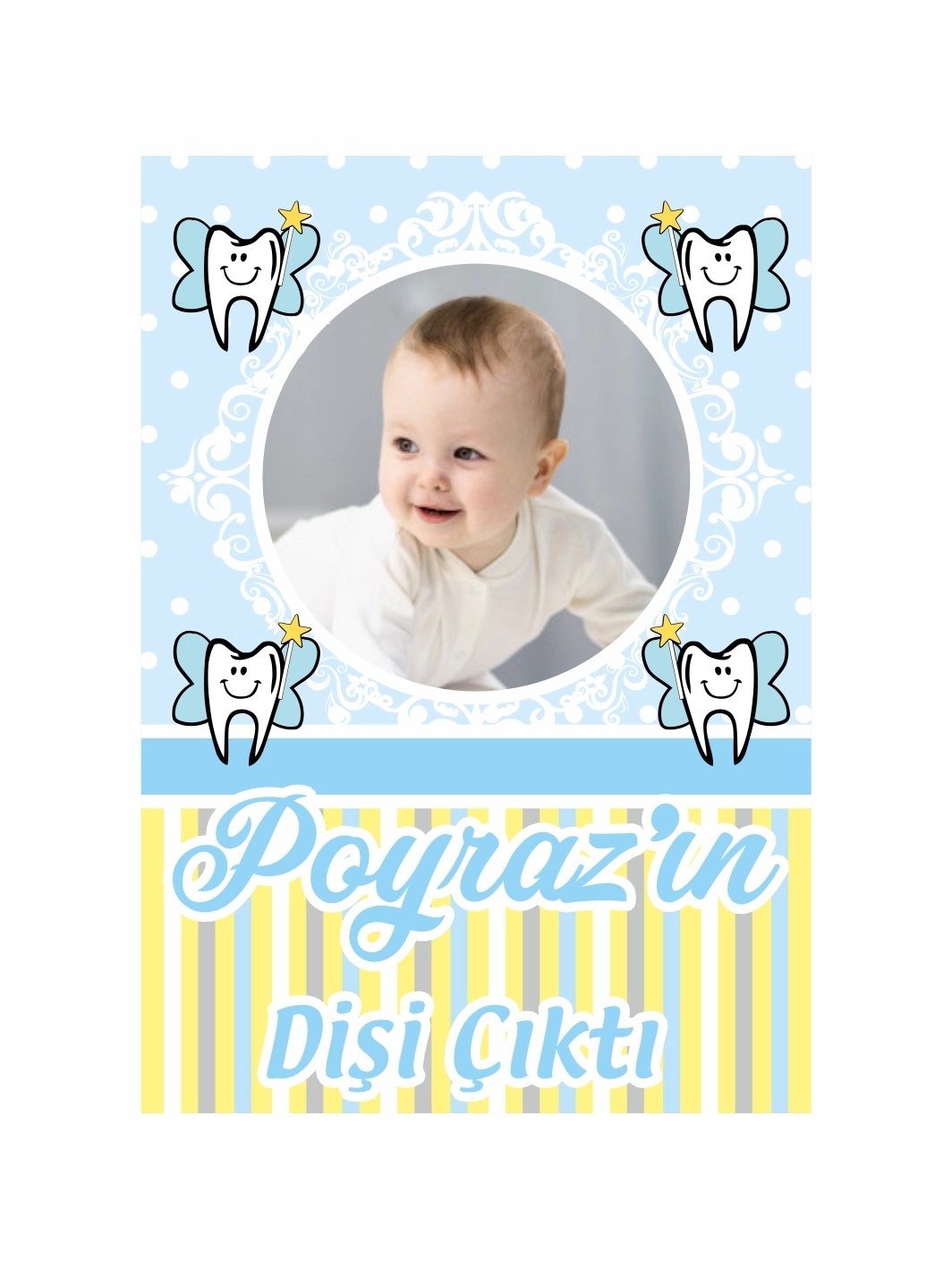 Dişi Çıktı Erkek Bebek Resimli Afiş Soft Zemin Renkli Tema