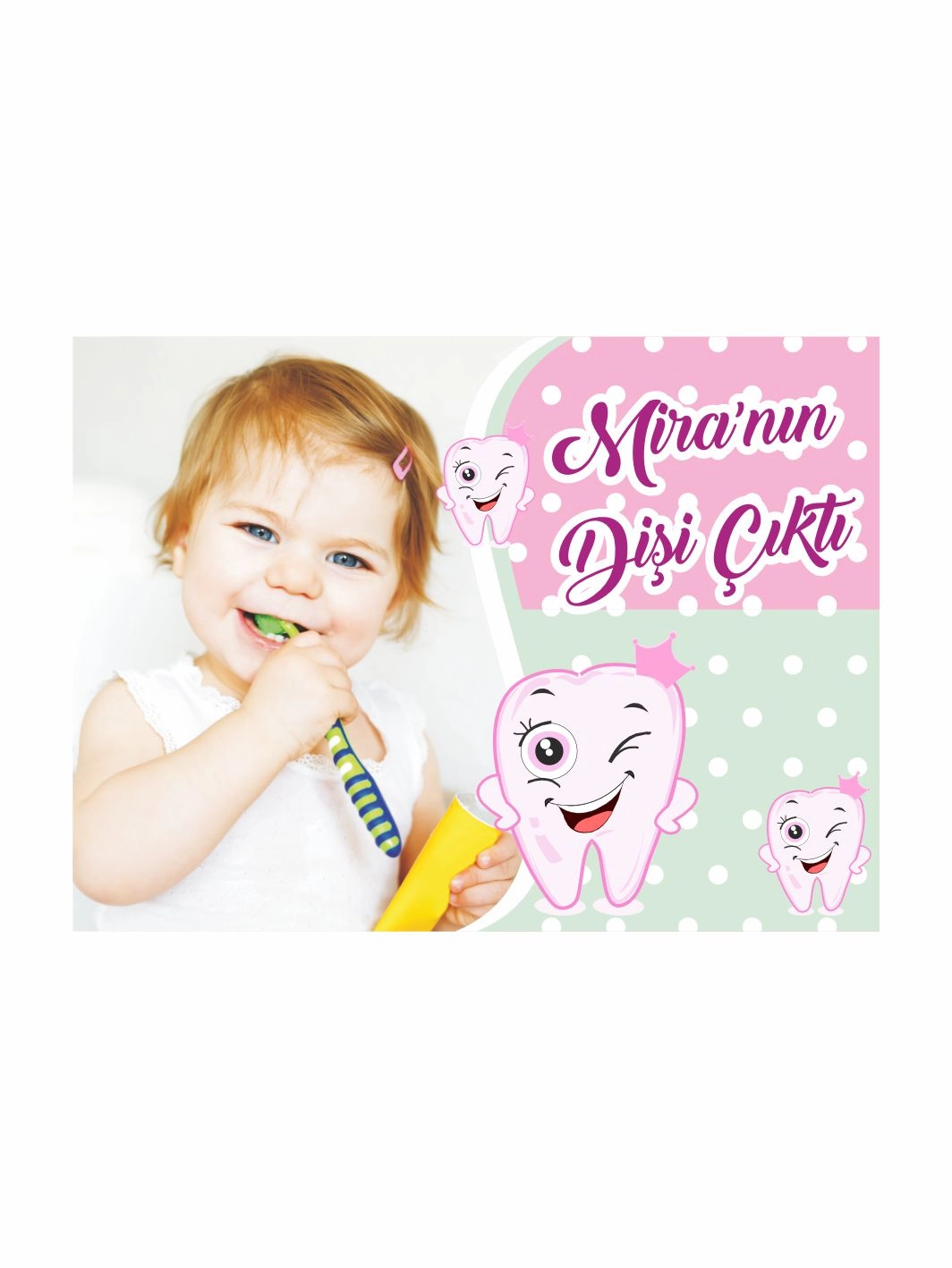 Dişi Çıktı Partisi Bebek Resimli Diş Magnet Sevimli Dişler Konsept