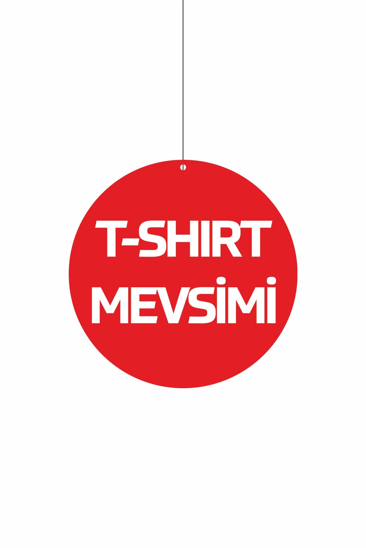 T-Shirt Mevsimi Yazılı Dönkart Çift Yön Baskılı 30x30 cm