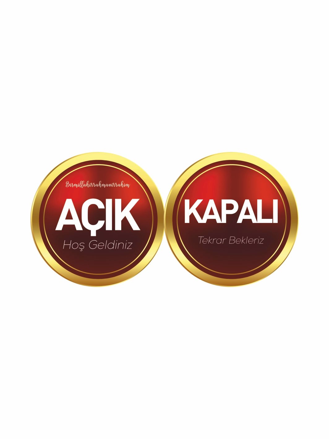 Dükkan İşyeri Mağaza Açık Kapalı Levhası Bordo Gold Geçişli Renk