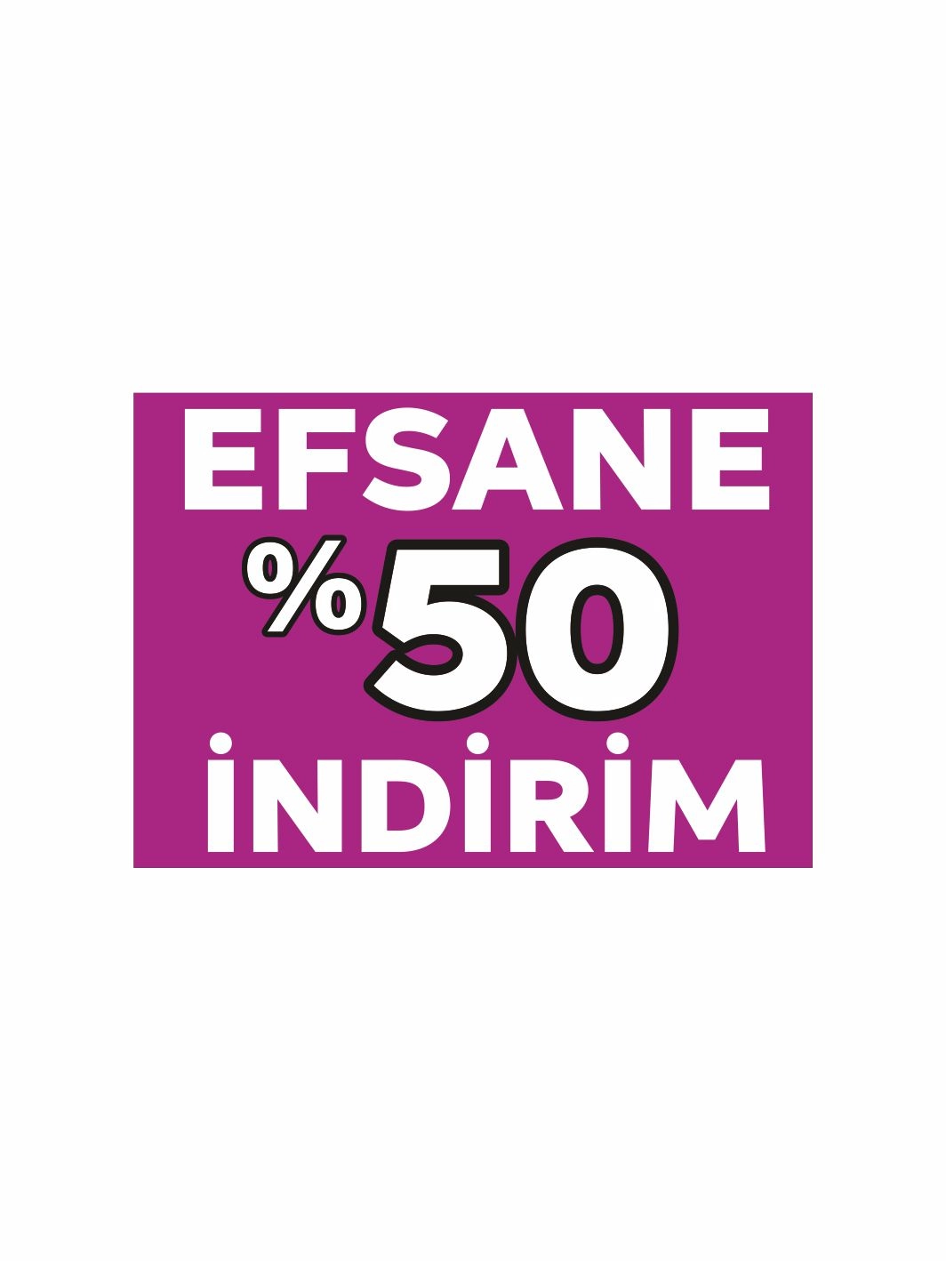 Efsane %50 İndirim Mağaza Afişi Mor Zeminli