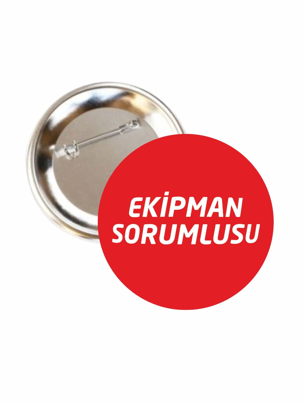 Ekipman Sorumlusu Buton Rozet 58mm İğneli Personel Yaka Rozeti