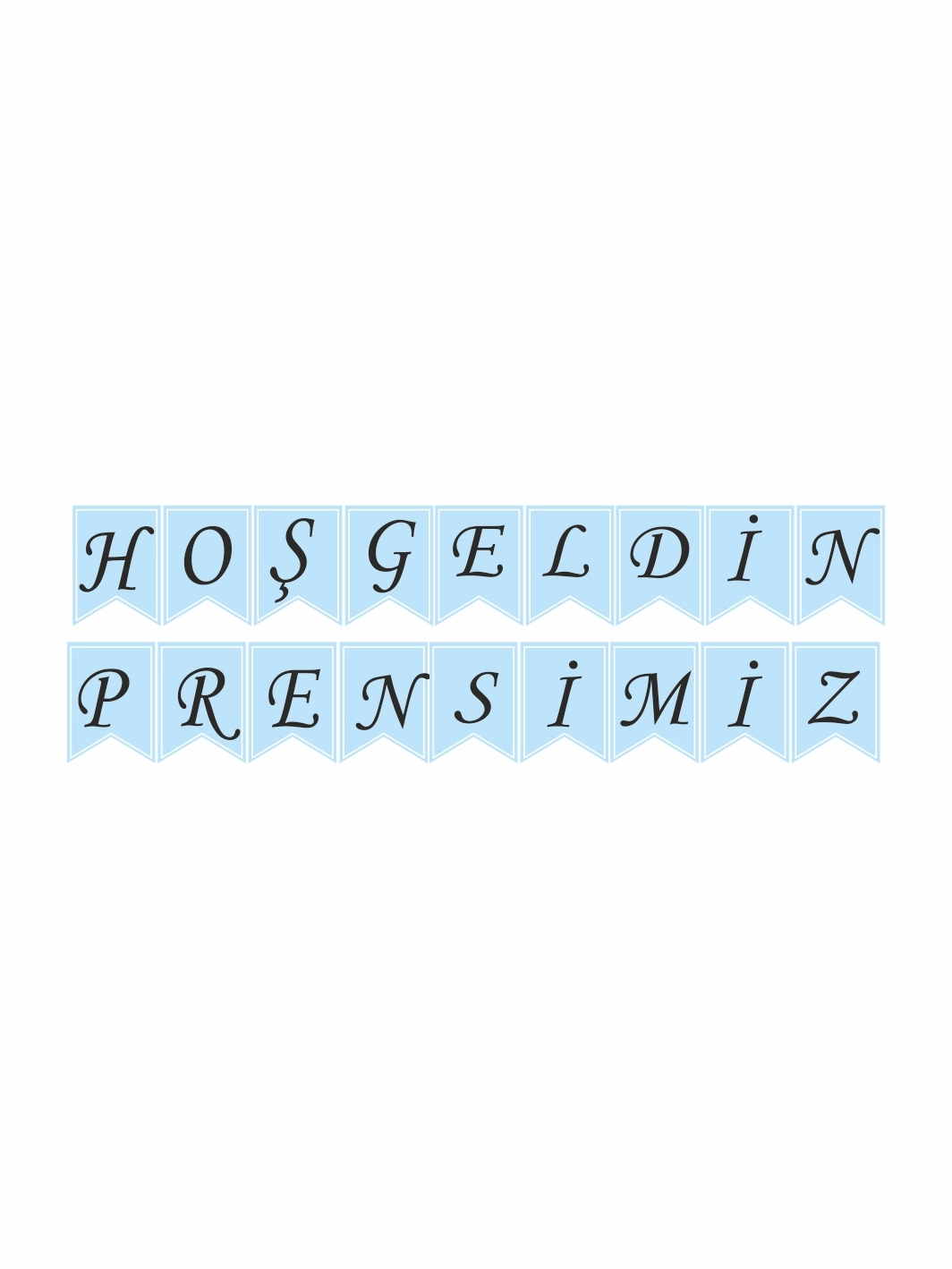 Erkek Bebek Hoş Geldin Prensimiz Flama Banner 